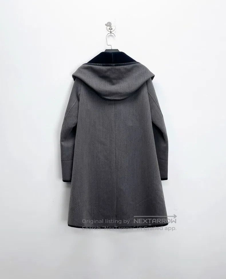 Hermes Hermes Gray wool and sheepskin trimmed hooded long bathrob Size XS / US 0-2 / IT 36-38 - 2 Thumbnail