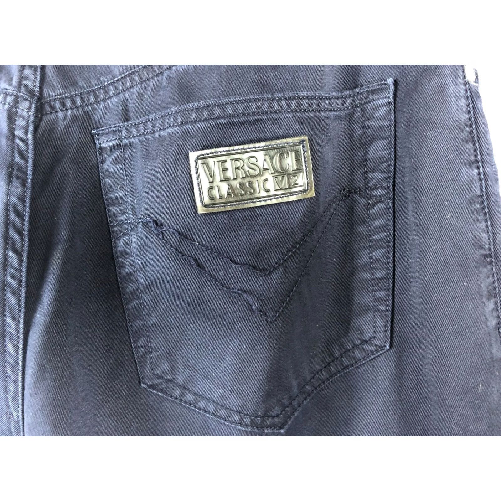 Versace Versace Jeans Cotton Dark Blue Men Jeans 33 Classic Straight 5-Pocket Denim Logo Blue 100% Cotton Jeans Size US 33 - 5 Thumbnail