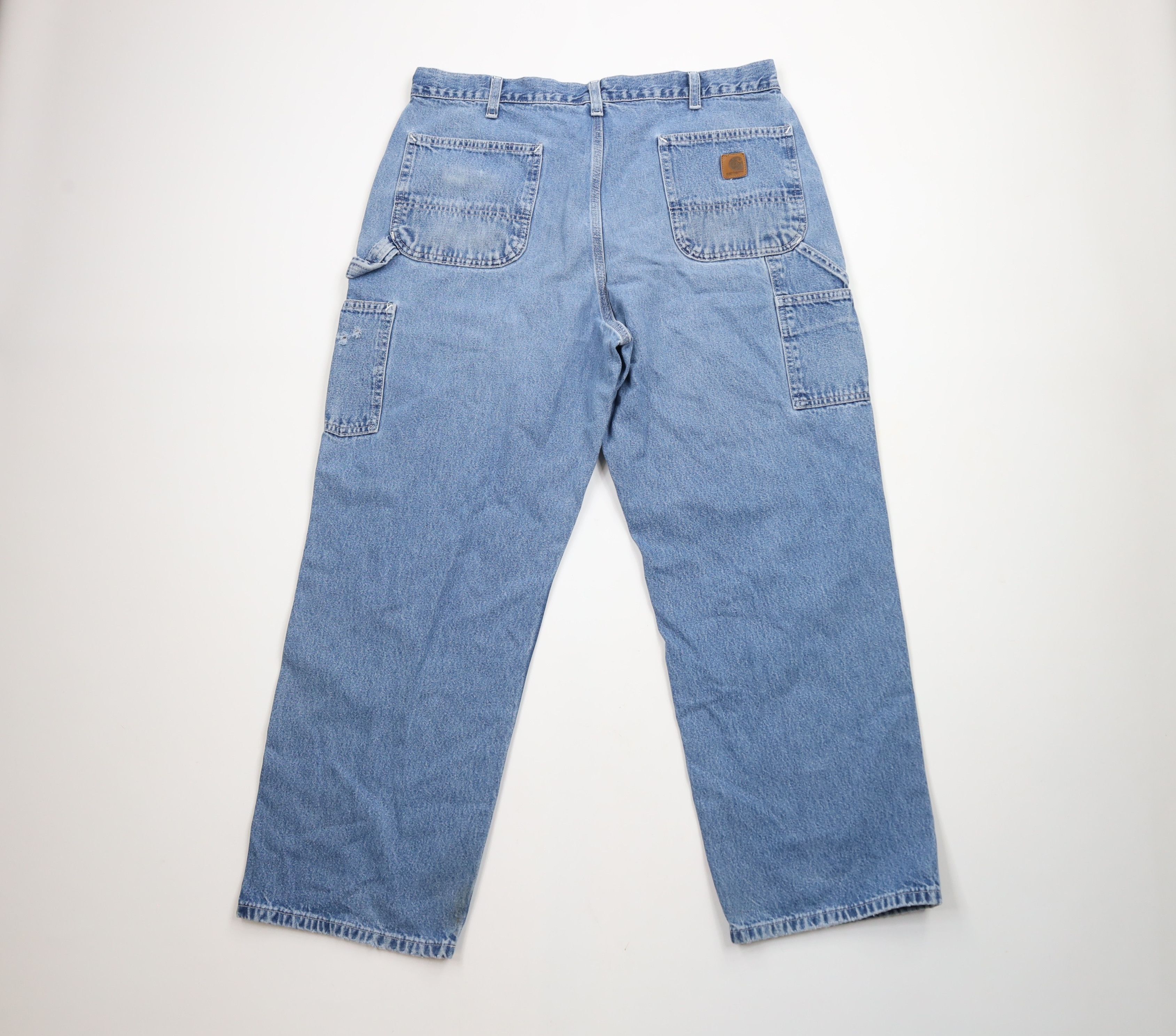 Carhartt × Vintage Vintage Carhartt Spell Out Wide Leg Dungaree Denim Jeans Size US 38 / EU 54 - 10 Thumbnail