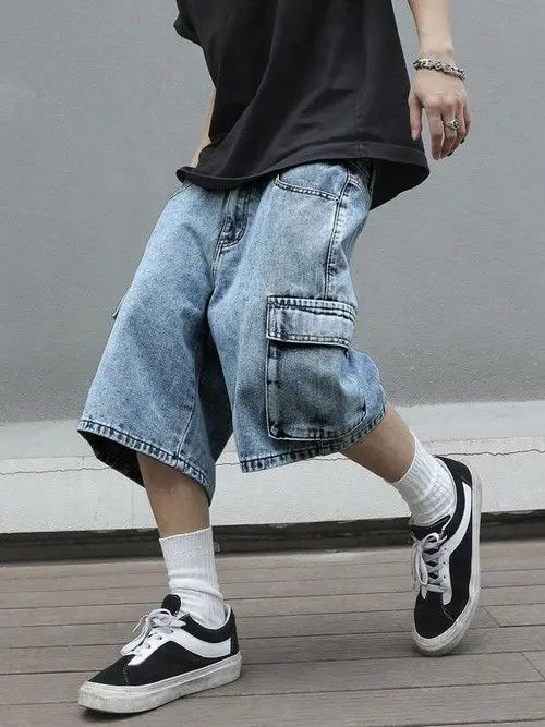 Jean Cargo Y2k Shorts Jorts jeans washed Size US 34 / EU 50 - 3 Thumbnail