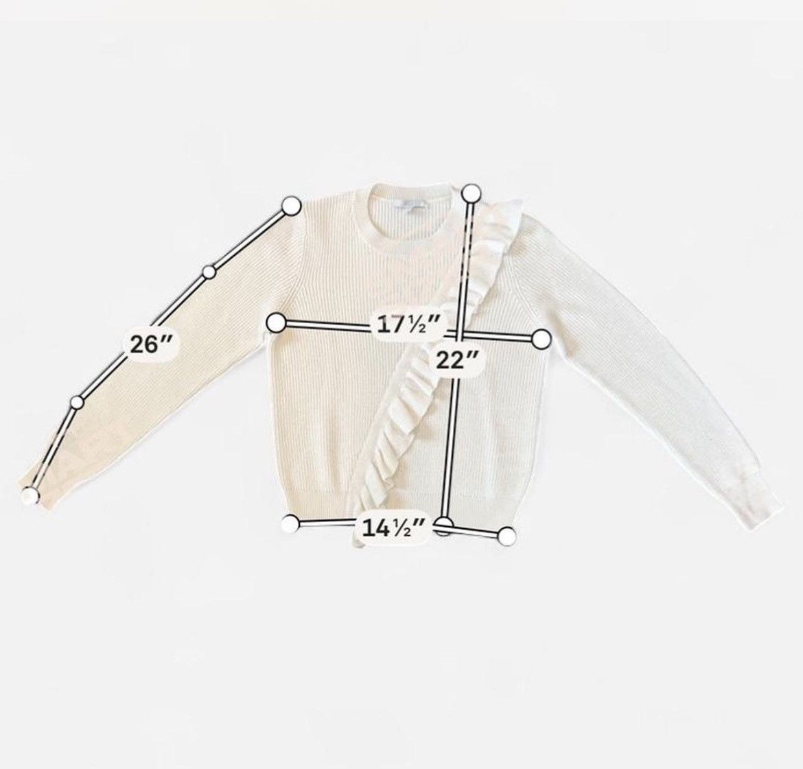 Joie ✨ Joie Viviana Ruffle Wool Blend Sweater – Ivory ✨ Size M / US 6-8 / IT 42-44 - 7 Thumbnail