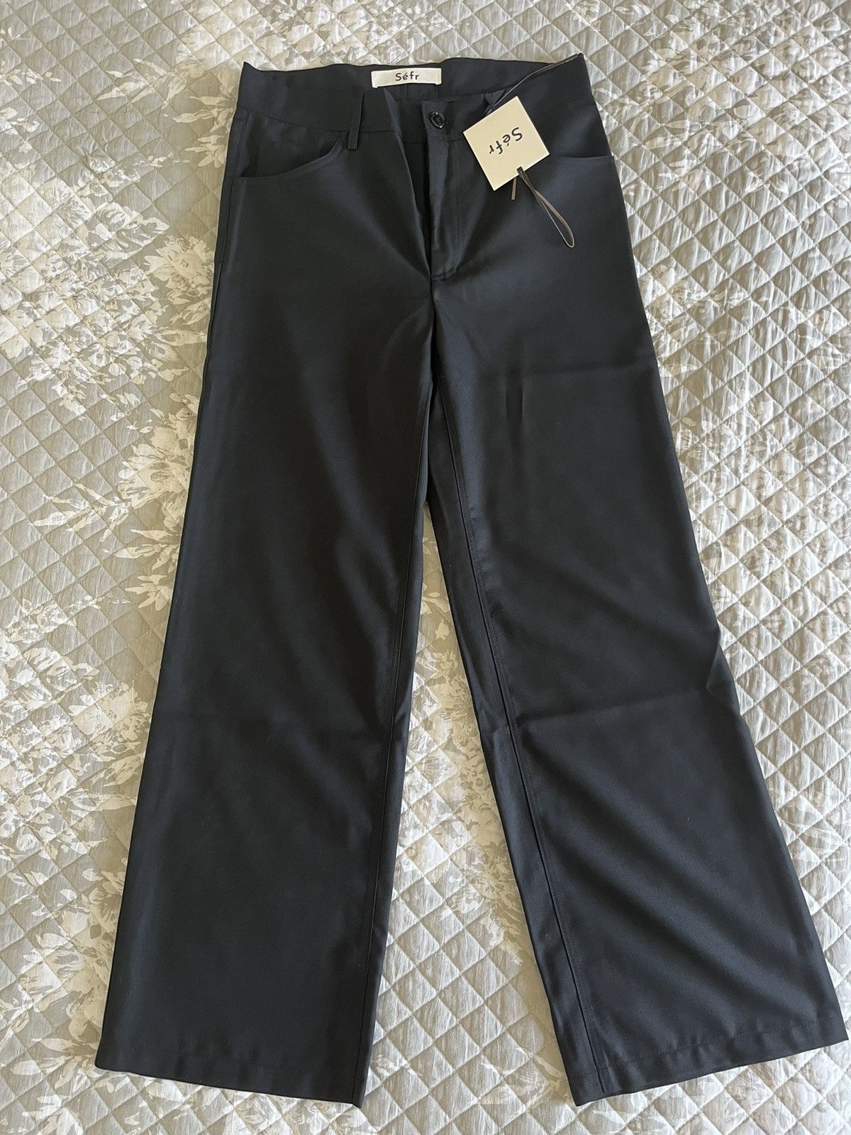 Sefr Sefr Bonanza Trouser Black Moleskin Contrast Stitch