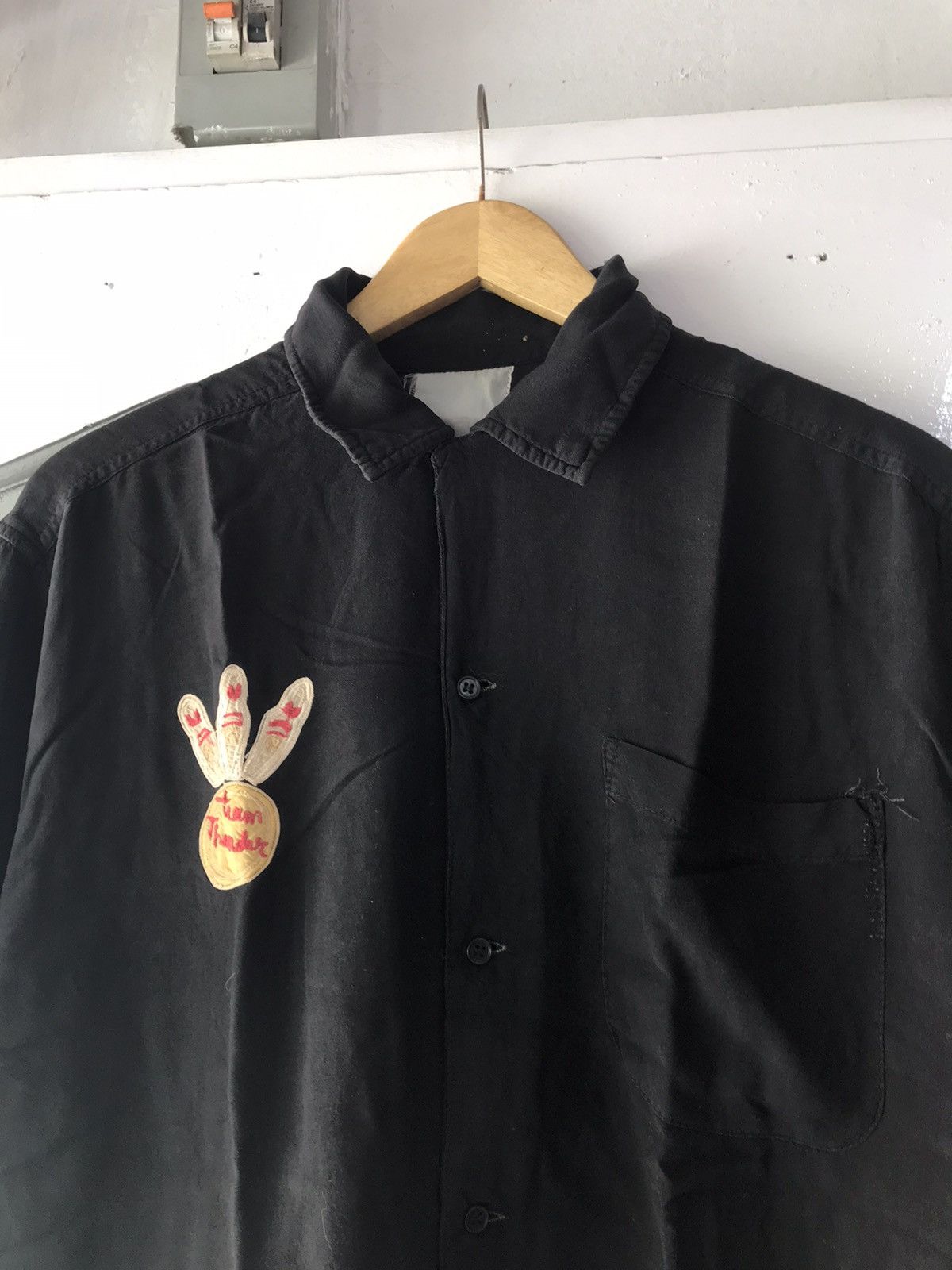 Japanese Brand × Lucky Brand × Vintage Vintage Rayon Lucky Bowling Shirt Team Thunder Size US L / EU 52-54 / 3 - 2 Thumbnail