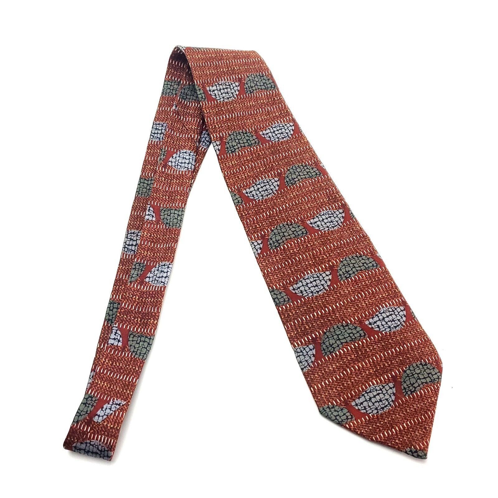 Henry Grethel Henry Grethel Silk Tie Brown Print Abstract Size ONE SIZE - 6 Thumbnail