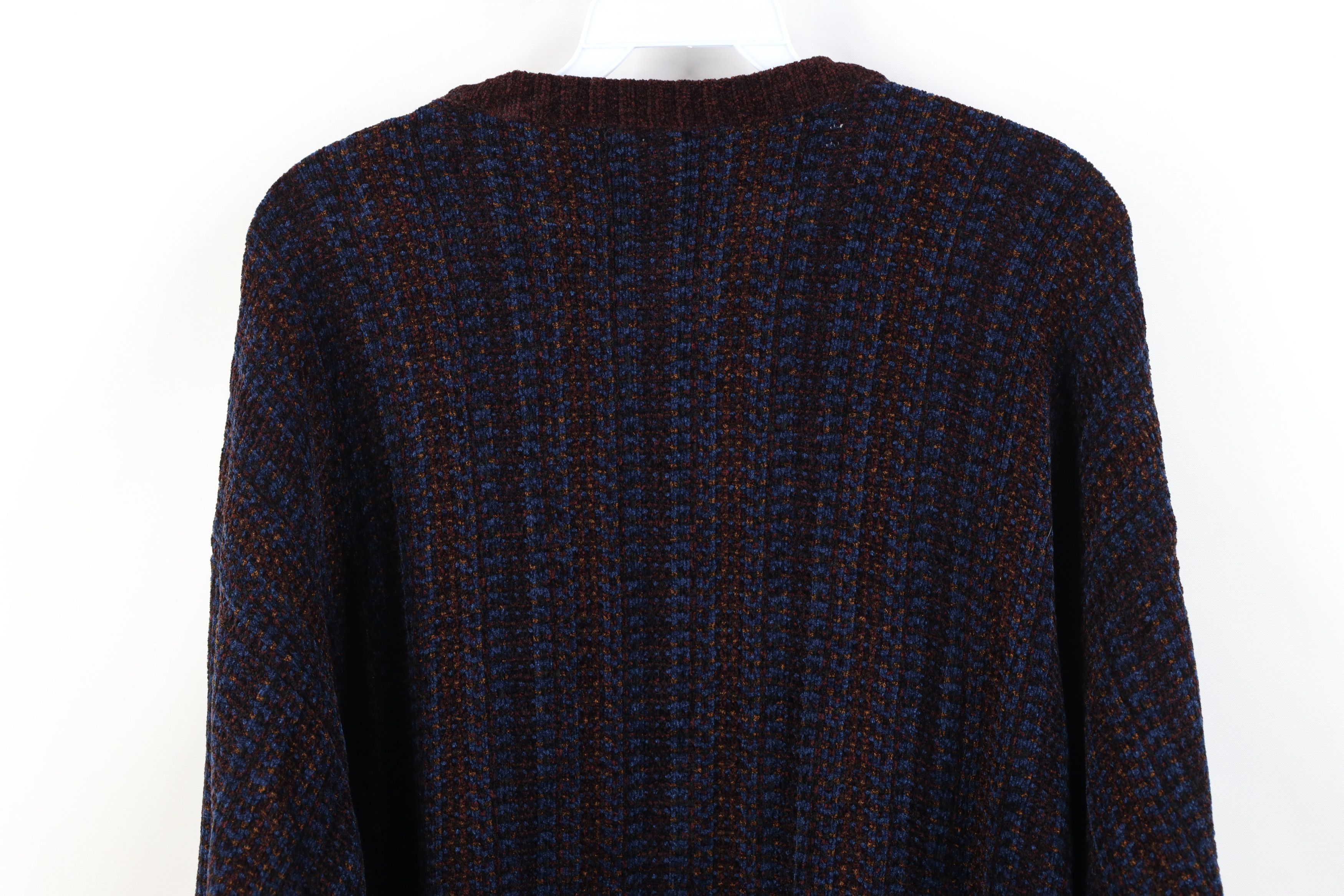 Vintage Vintage 90s Streetwear Striped Fleece Knit Crewneck Sweater Size US XL / EU 56 / 4 - 8 Thumbnail