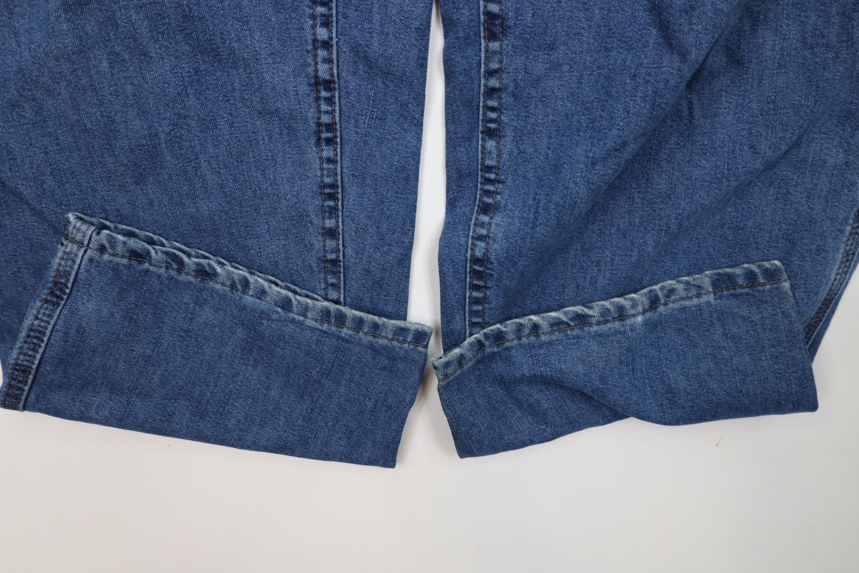 Lee × Vintage Vintage 90s Lee Rivet Wide Leg Dungaree Denim Jeans Blue Size 38" / US 16 / IT 52 - 6 Thumbnail