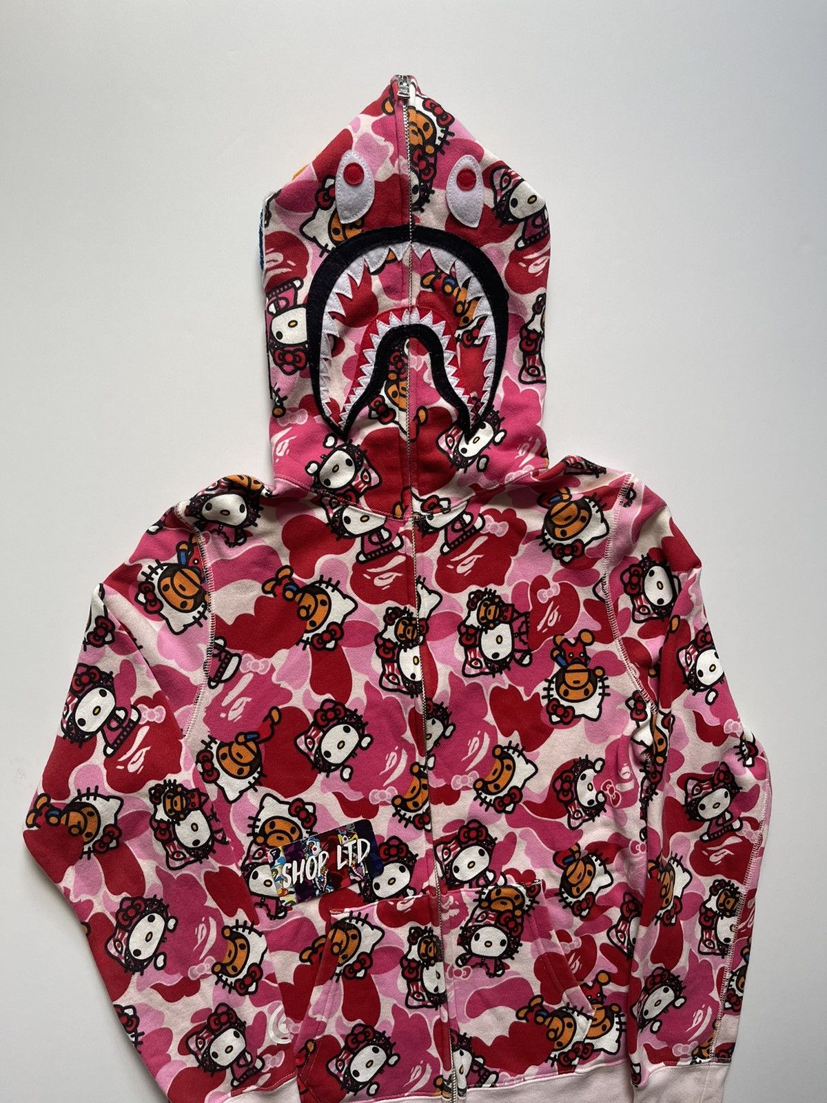 Bape Bape x Hello Kitty Shark Full Zip Hoodie 2015 | Grailed