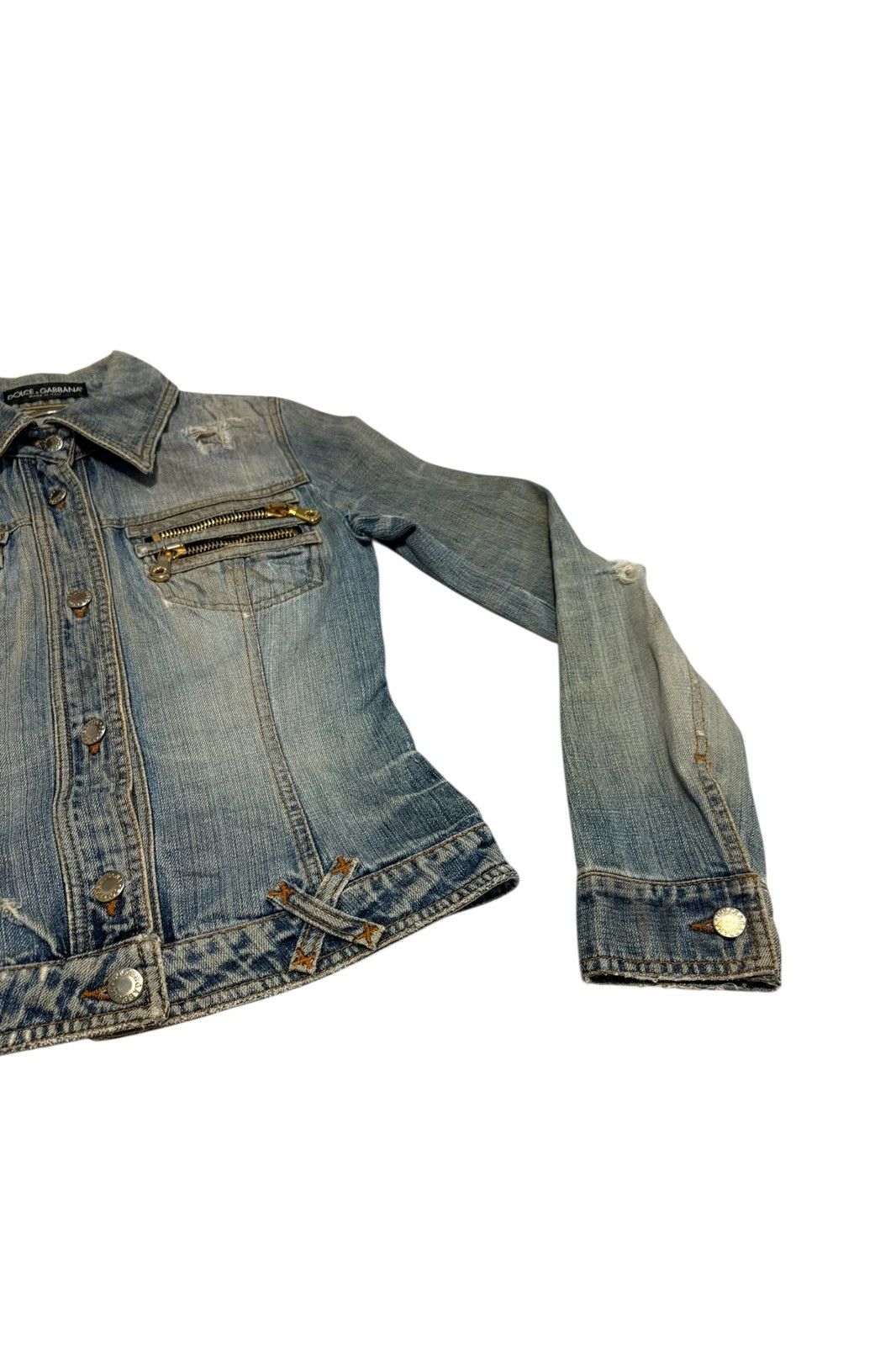 Dolce & Gabbana Dolce & Gabbana distressed blue multizip denim jacket Size S / US 4 / IT 40 - 7 Thumbnail