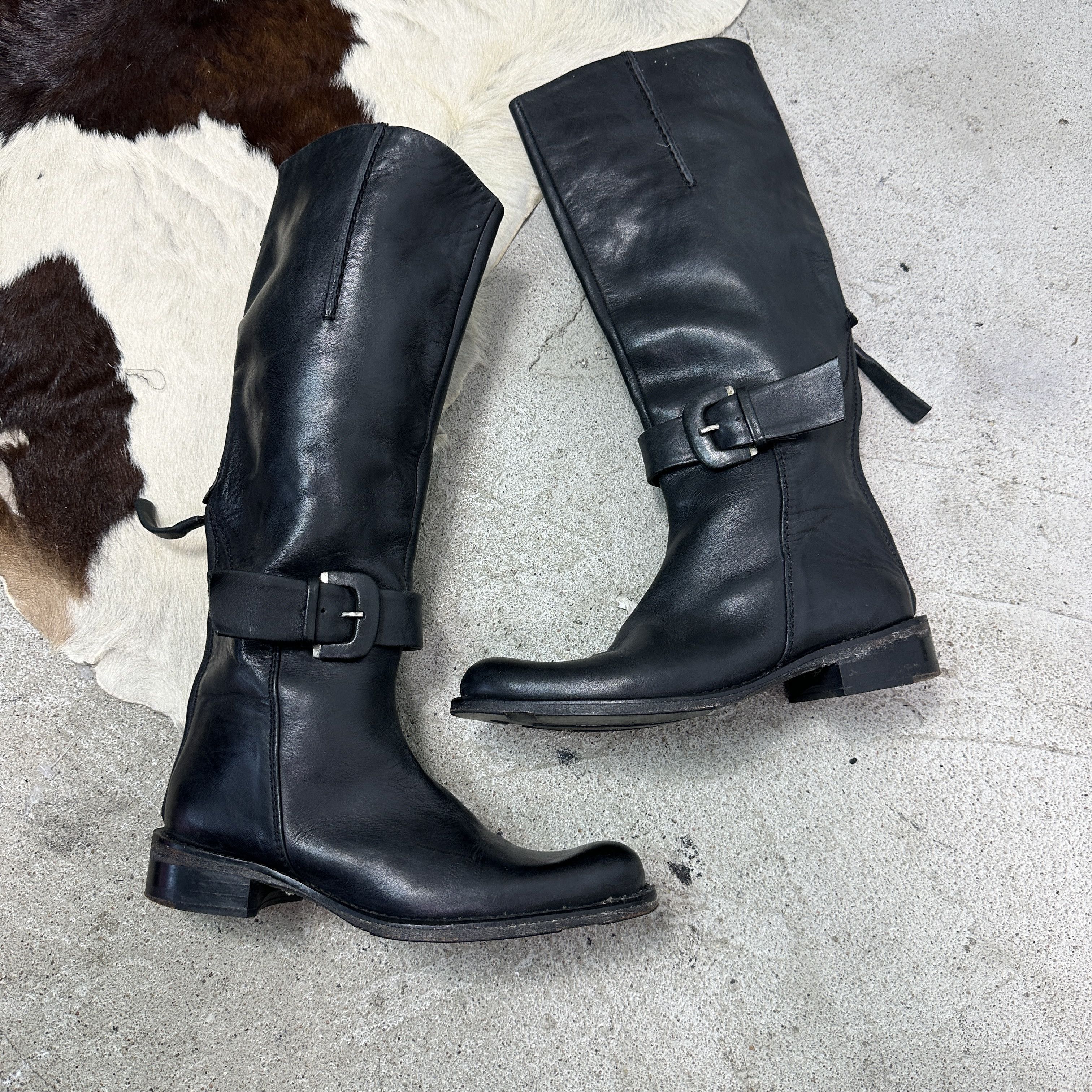 Vintage Vintage Leather Buckled Biker Moto Grunge Boots Y2K Size US 4 / IT 34 - 7 Thumbnail