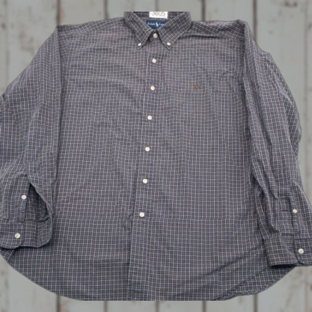 Ralph Lauren VINTAGE Ralph Lauren Long Sleeve Button Up Mens XL Check Classic Fit Shirt 3605 Size US XL / EU 56 / 4 - 1 Thumbnail
