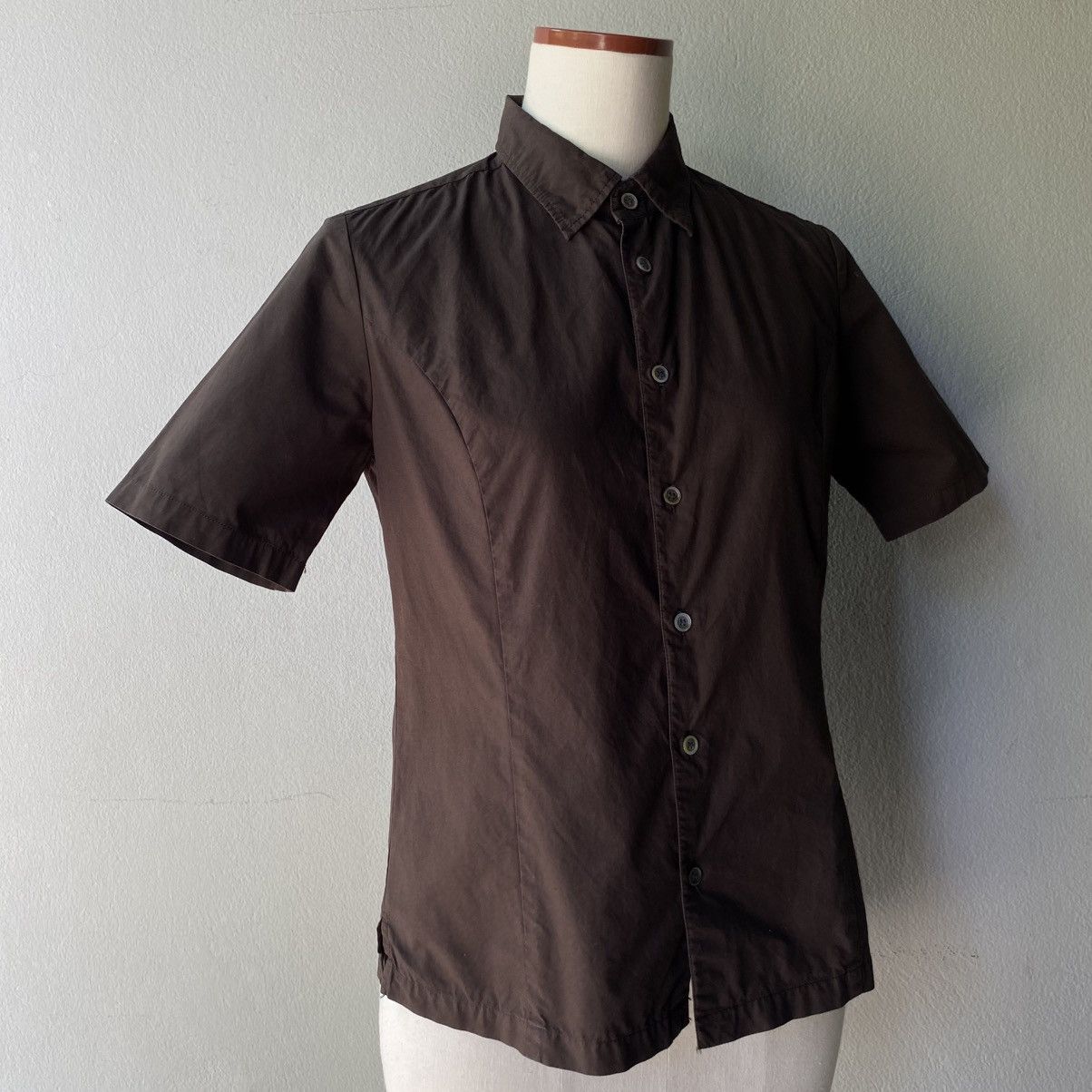 Sunao Kuwahara I.S. Sunao Kuwahara Brown Short Sleeve Button-Up Shirt Size M / US 6-8 / IT 42-44 - 6 Thumbnail