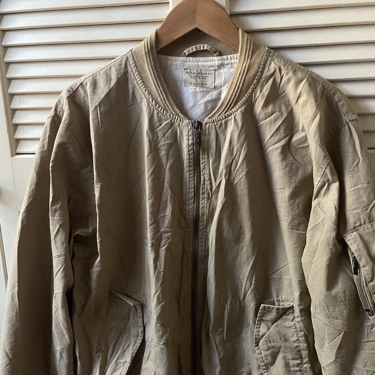 Nudie Jeans Nudie Jeans RipStop Alexander Bomber Jacket Beige Brown MA-1 Size US XL / EU 56 / 4 - 3 Thumbnail