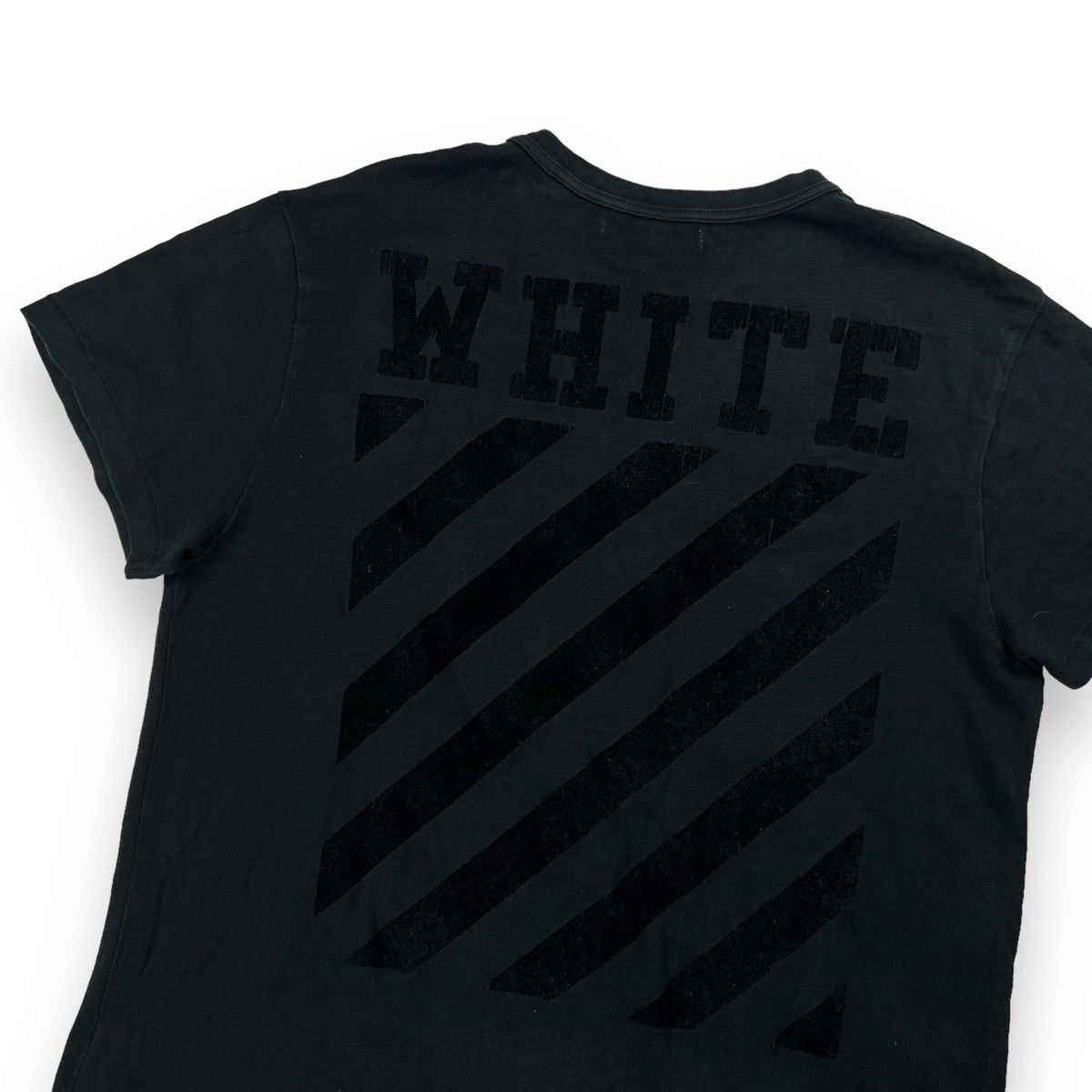Off-White Off-White Black Velour Diagonal T Shirt Size US M / EU 48-50 / 2 - 1 Thumbnail
