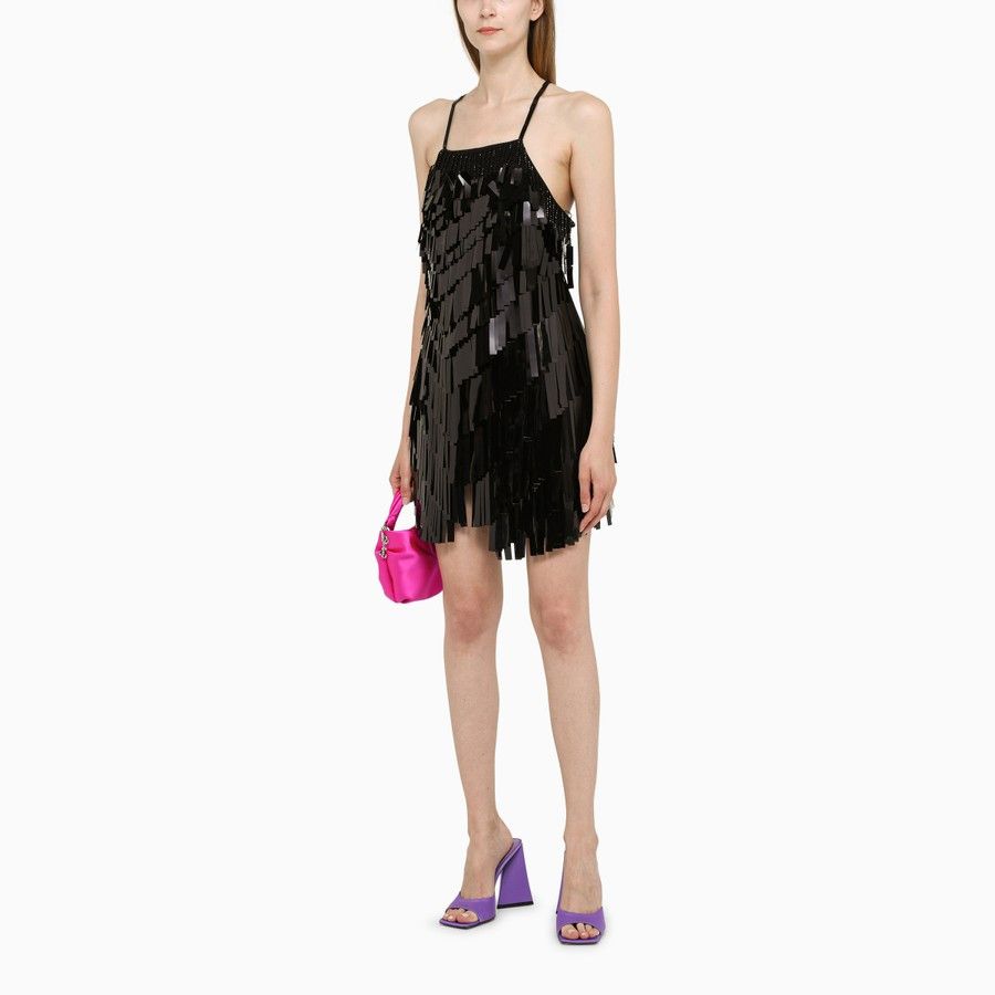 The Attico o1d2blof1024 Sequinned Short Dress in Black Size S / US 4 / IT 40 - 2 Thumbnail