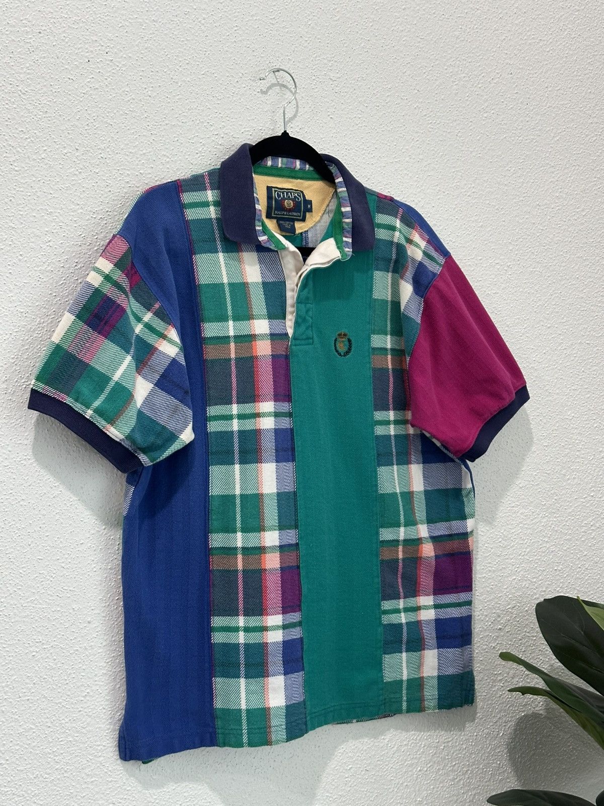 Chaps Ralph Lauren Vintage 90s Chaps Ralph Lauren Patch Work Polo Shirt Medium Size US M / EU 48-50 / 2 - 4 Thumbnail