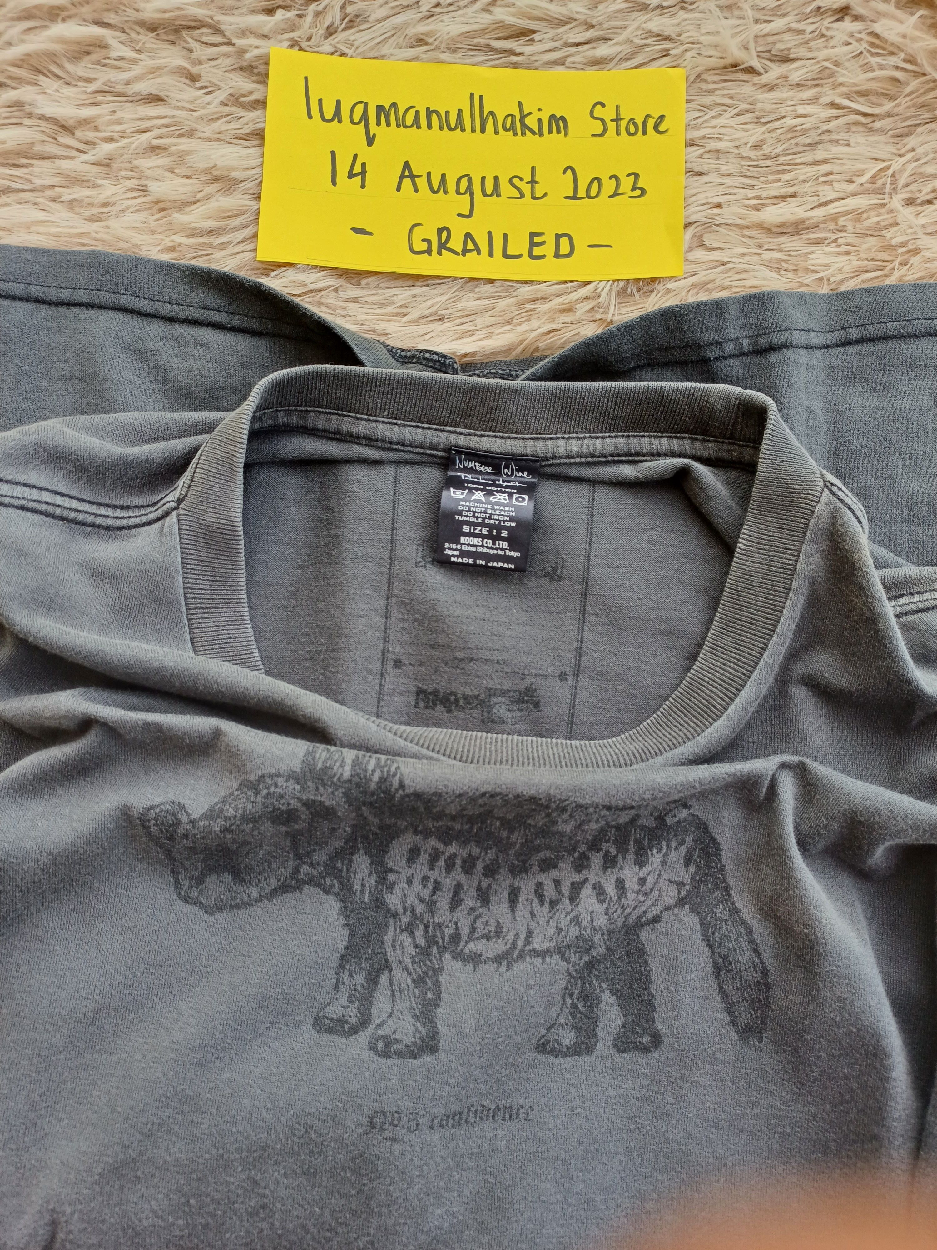 Number (N)ine RARE SS2006 Number (N)ine Skeleton Dinosaur Print T-shirt Size US S / EU 44-46 / 1 - 11 Thumbnail