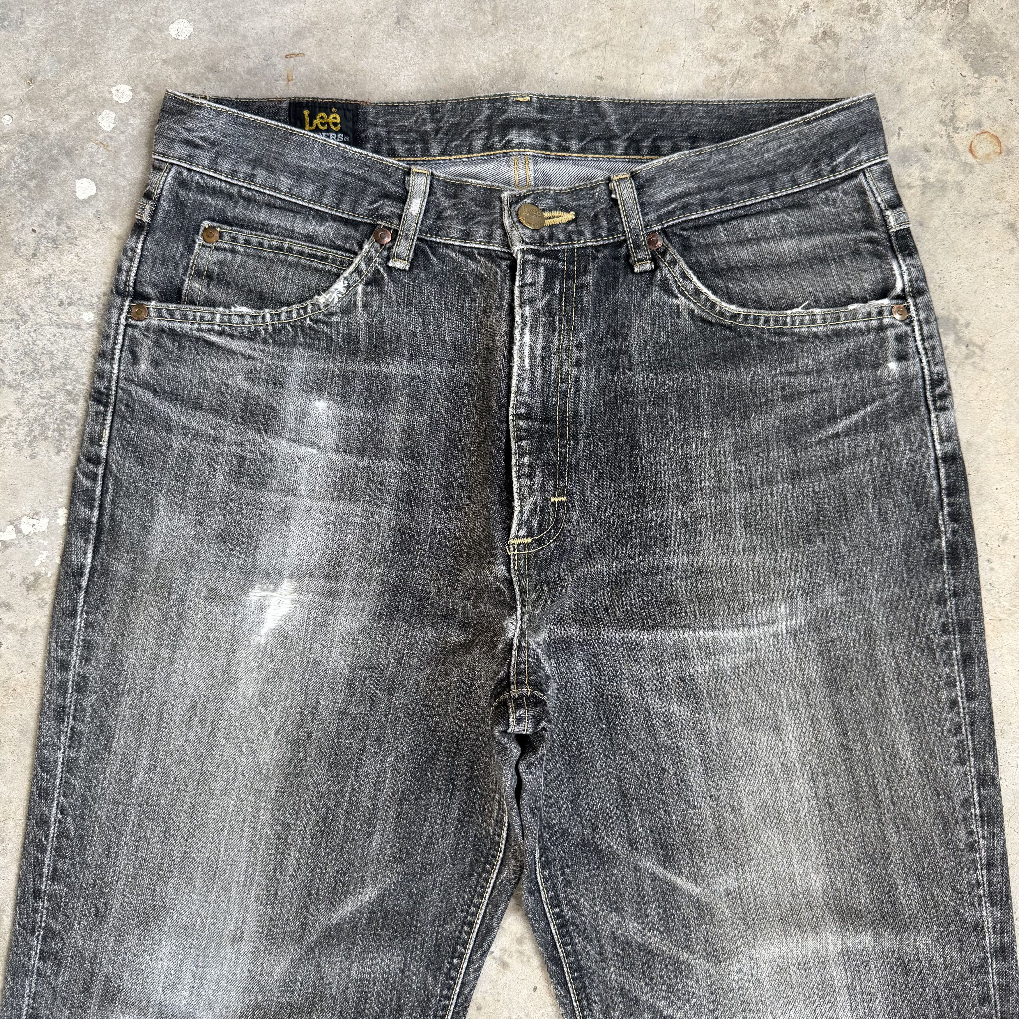 Lee Vintage Lee Rider Black Faded Denim Jeans Size US 33 - 2 Thumbnail