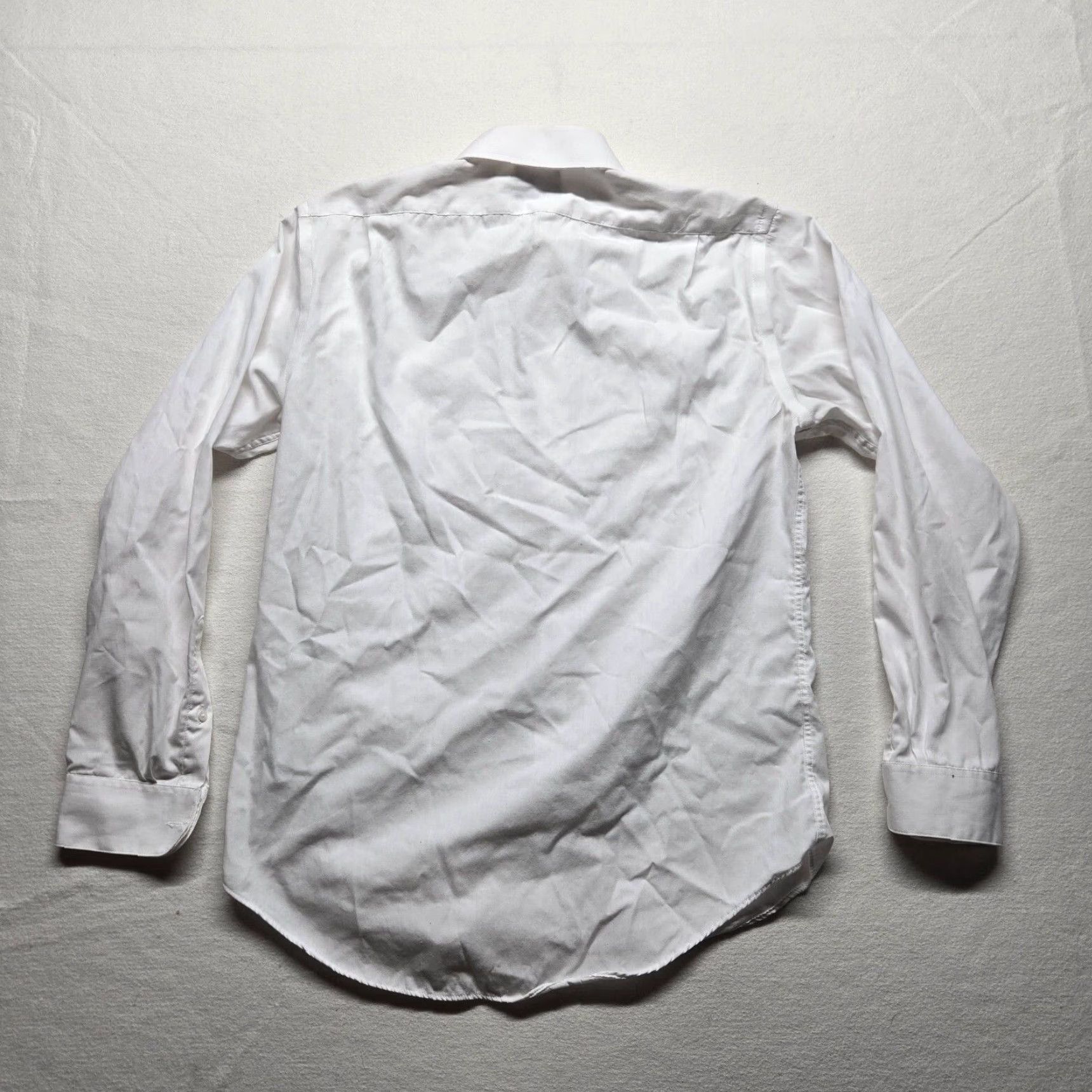 George VINTAGE George Classic Fit Dress Shirt Long Sleeve Adult Men's M Cotton Blend White Button Up Size 40R - 7 Thumbnail