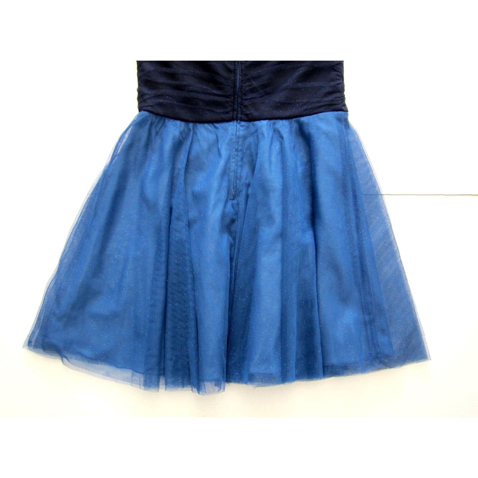 Vintage VINTAGE Teeze Me Blue Sparkly Ruched Strapless Sweetheart Party Prom Dress 11 Size L / US 10 / IT 46 - 6 Thumbnail