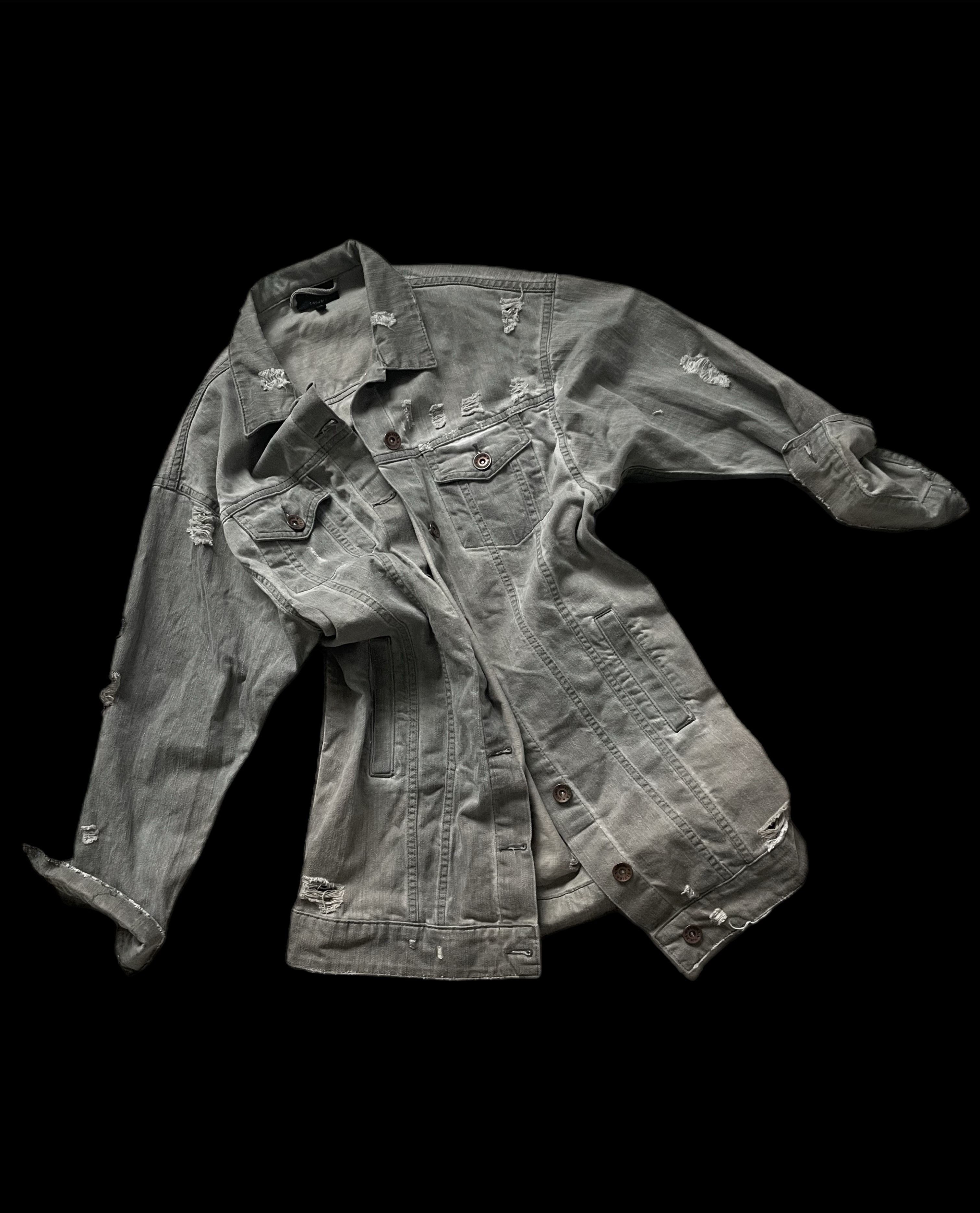 elvira.in.net Unique long denim jacket by Elvira Casual Vintage S 90s gray Size S / US 4 / IT 40 - 8 Thumbnail