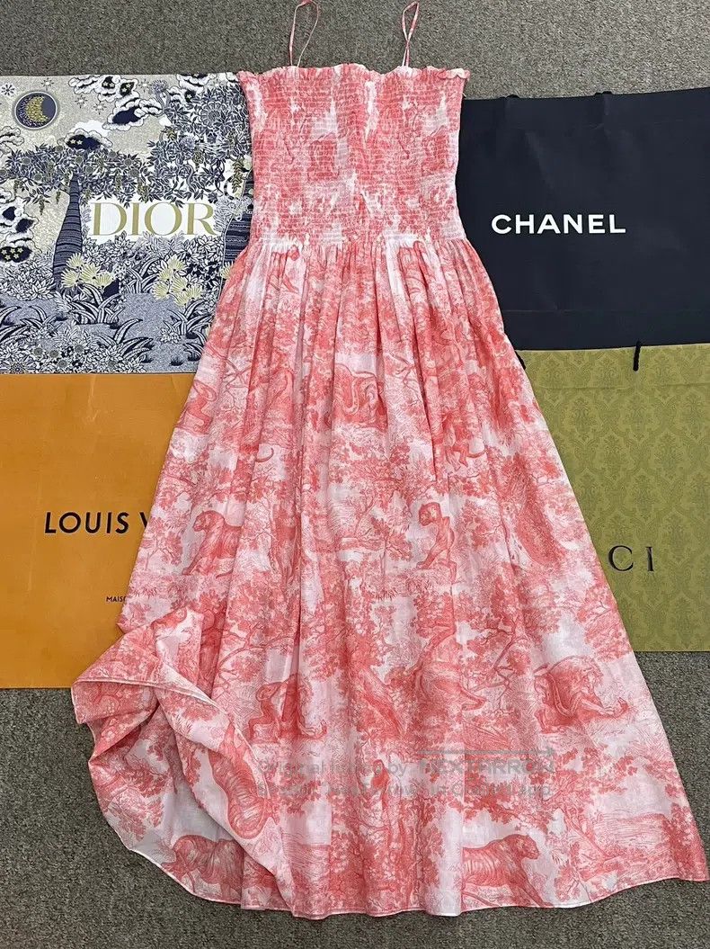 Dior Dior Orange-pink Jui printed suspender skirt Size XS / US 0-2 / IT 36-38 - 1 Thumbnail