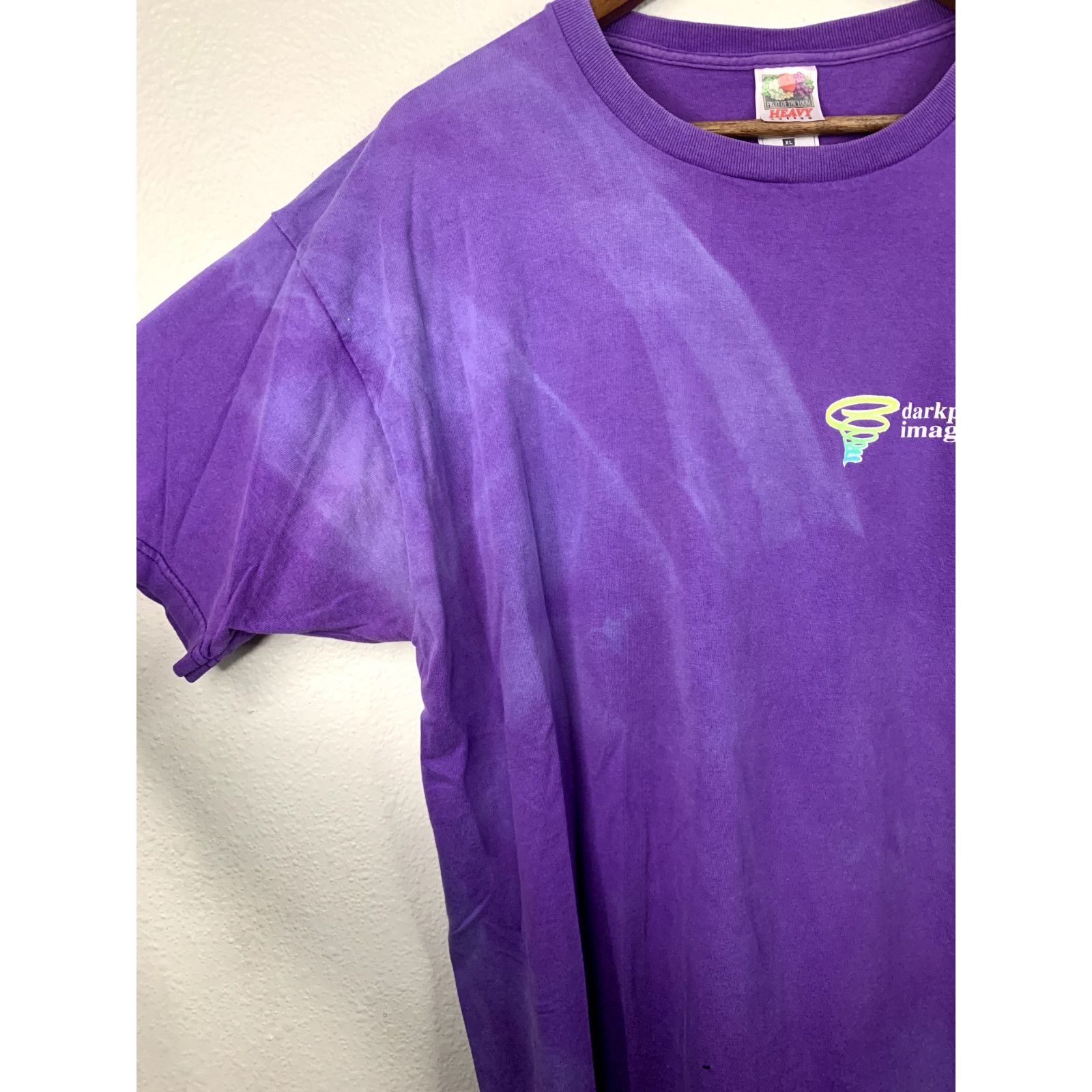 Fruit Of The Loom Vintage Darkprint Imaging Logo Tornado 90s Tee T-Shirt XL Size US XL / EU 56 / 4 - 2 Thumbnail