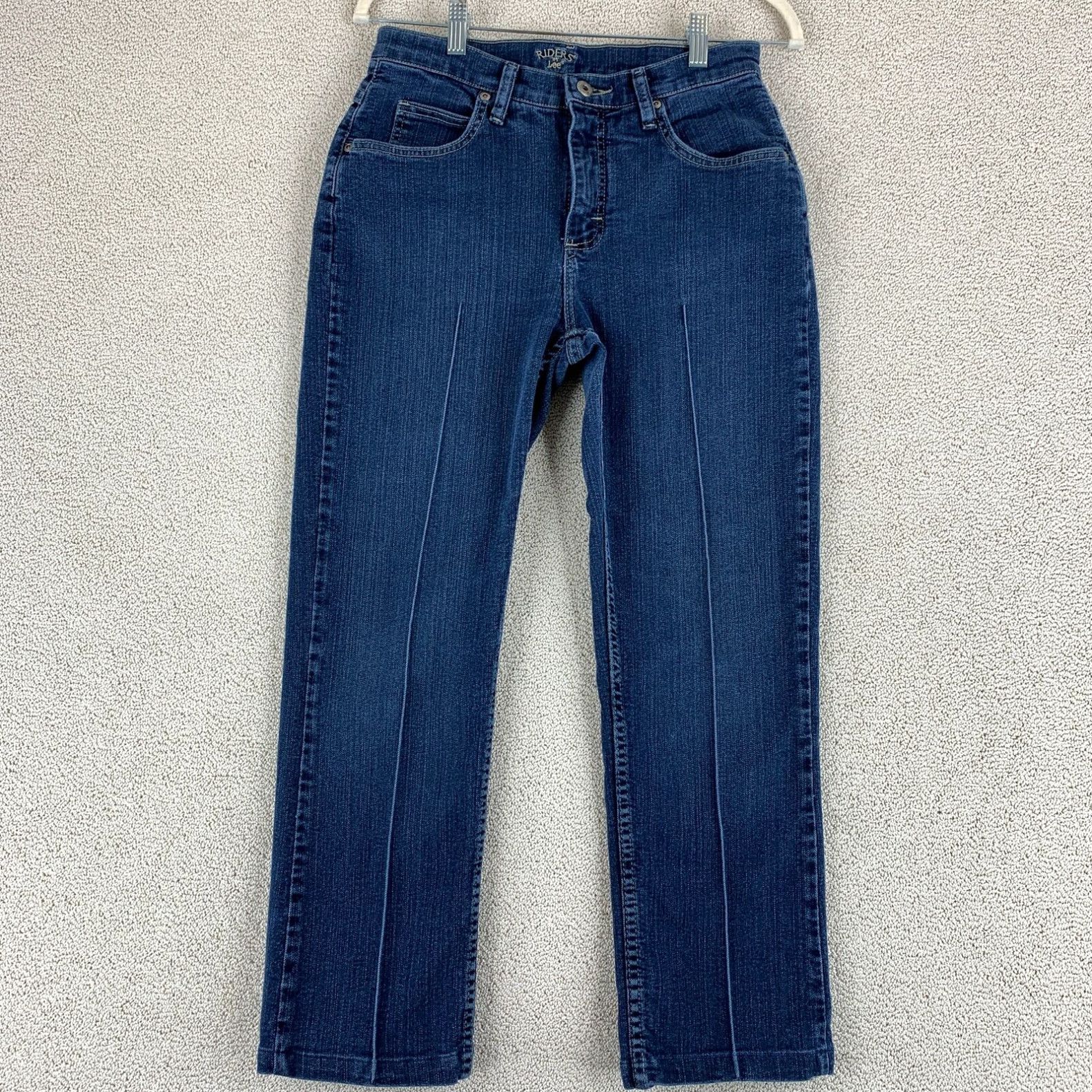 Vintage Riders by Lee Classic Straight Jeans Women's 10 Petite Blue 5-Pocket Mid Rise Size ONE SIZE - 1 Preview