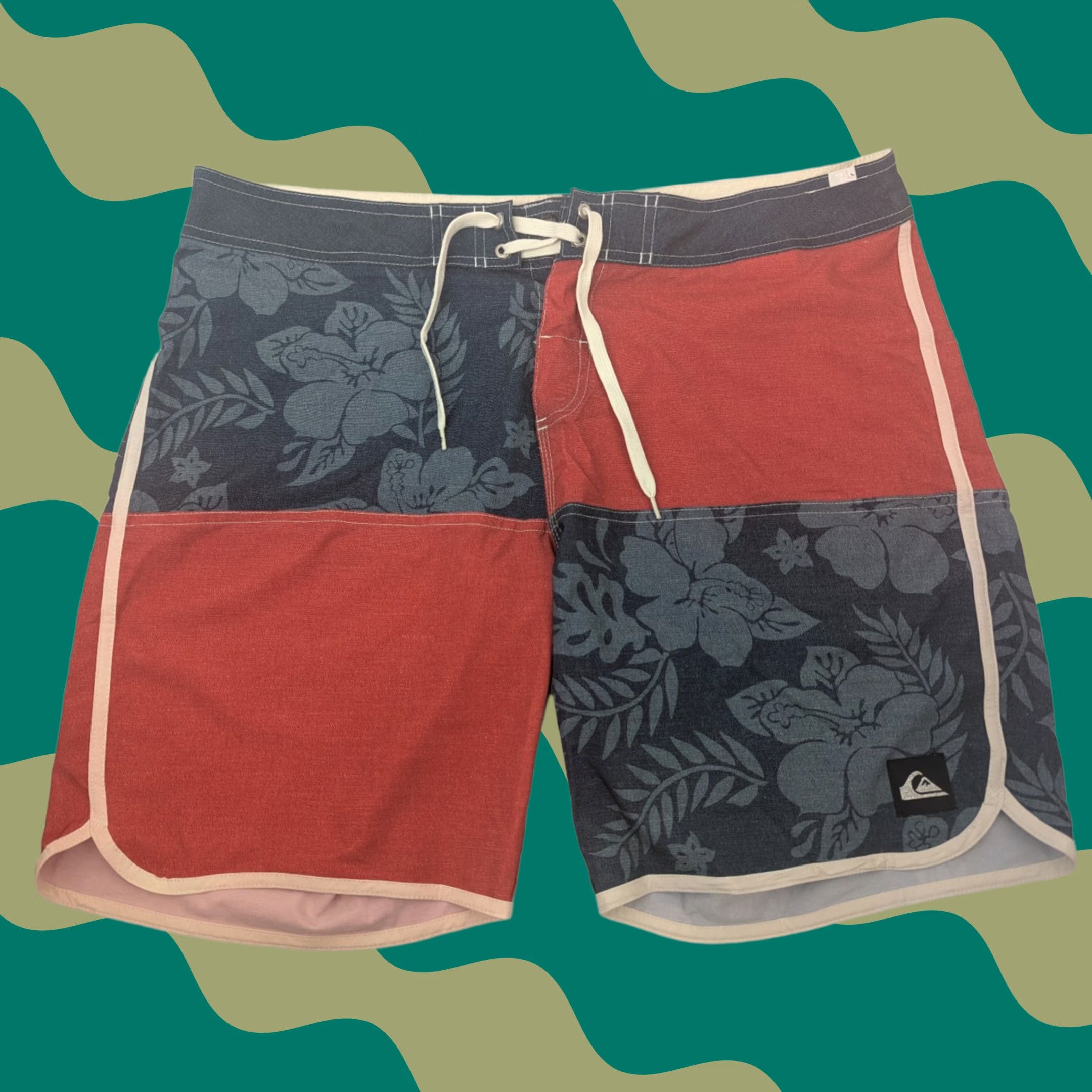 Quiksilver Quicksilver Board Shorts Surf Multicolor Floral ColorBlock Size 38 Mens Size US 38 / EU 54 - 1 Thumbnail