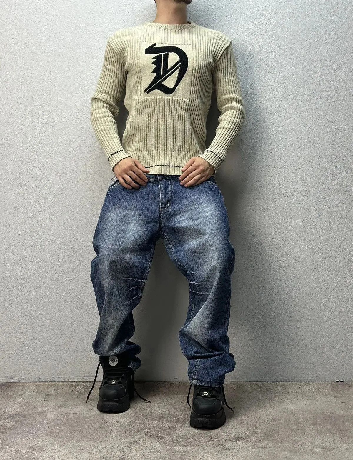 14th Addiction Vintage Diesel Bontage Denim Cargo Pants Avantgarde Luxury Size US 36 / EU 52 - 1 Thumbnail