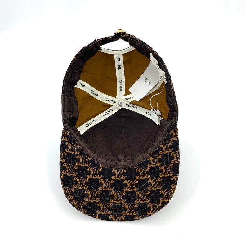 Celine Celine Brown Cap with Logo Print Size ONE SIZE - 6 Thumbnail