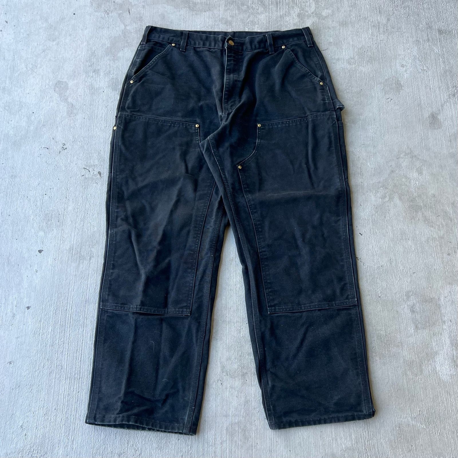 Carhartt × Vintage Carhartt black double knee work wear carpenter pants Size US 35 - 1 Thumbnail