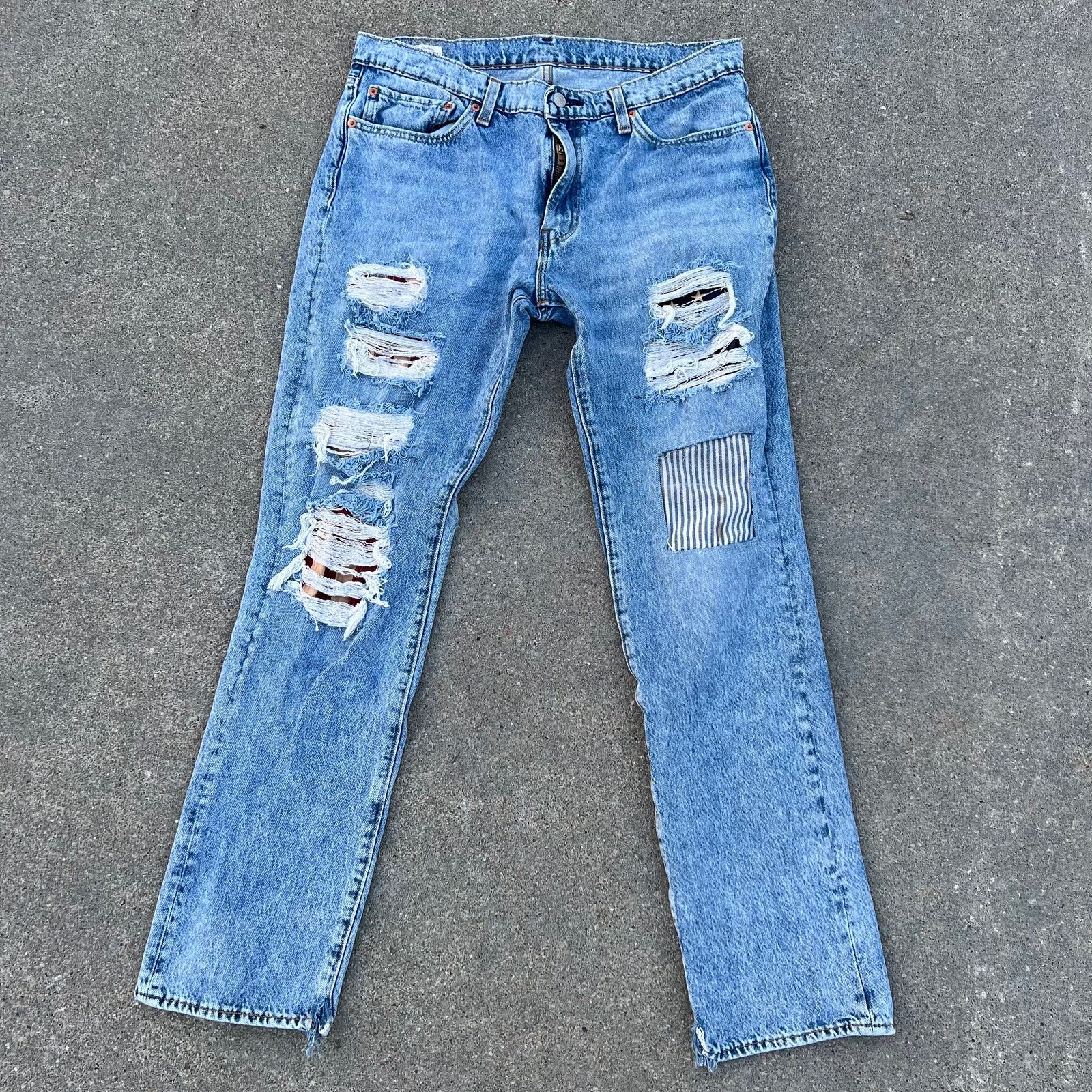 Levi's Levi's 511 Slim Jean American Flag Patch Distressed Peekaboo Size US 36 / EU 52 - 1 Thumbnail