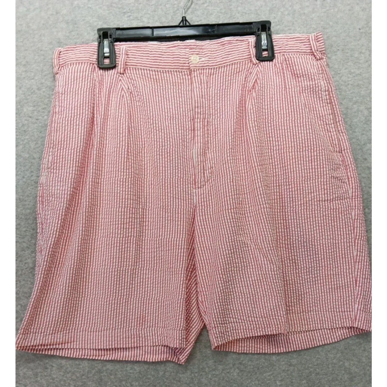 Jos. A. Bank VINTAGE Jos A Bank Seersucker Shorts Men 38 Waist Red White Striped Pleated GUC Size US 38 / EU 54 - 2 Thumbnail