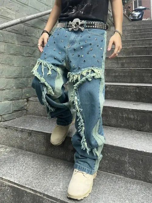 Designer Atsuko x Kyono Washed Distressed Baggy Unique Y2k Edge Size US 32 / EU 48 - 7 Thumbnail