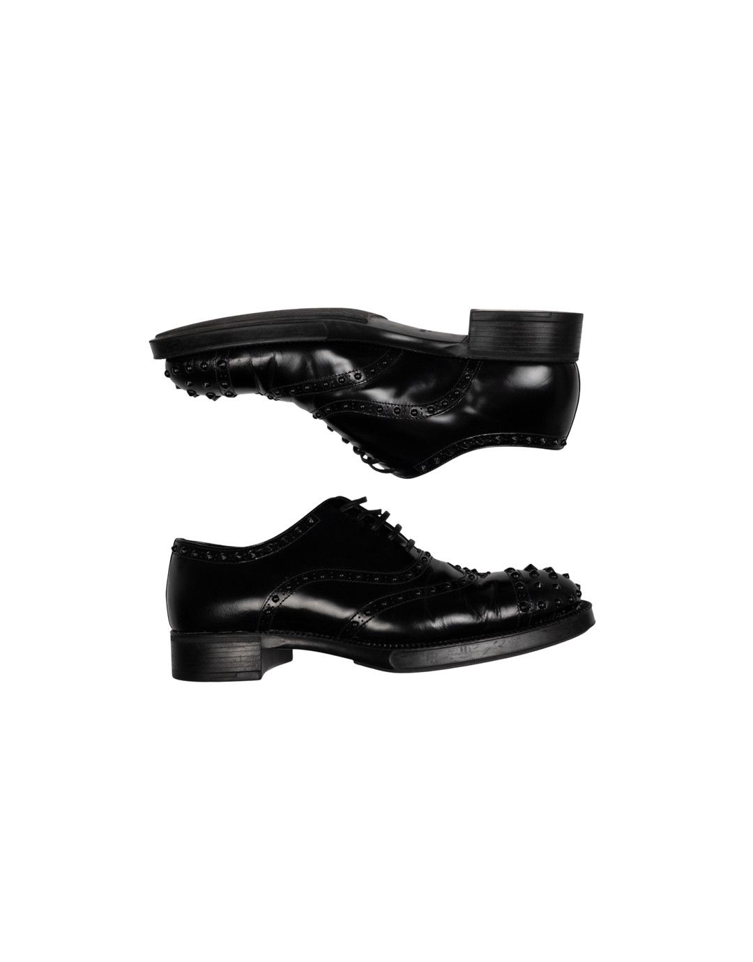 Prada Prada FW09 Studded Leather Spike Derbys Size US 7 / EU 40 - 3 Thumbnail