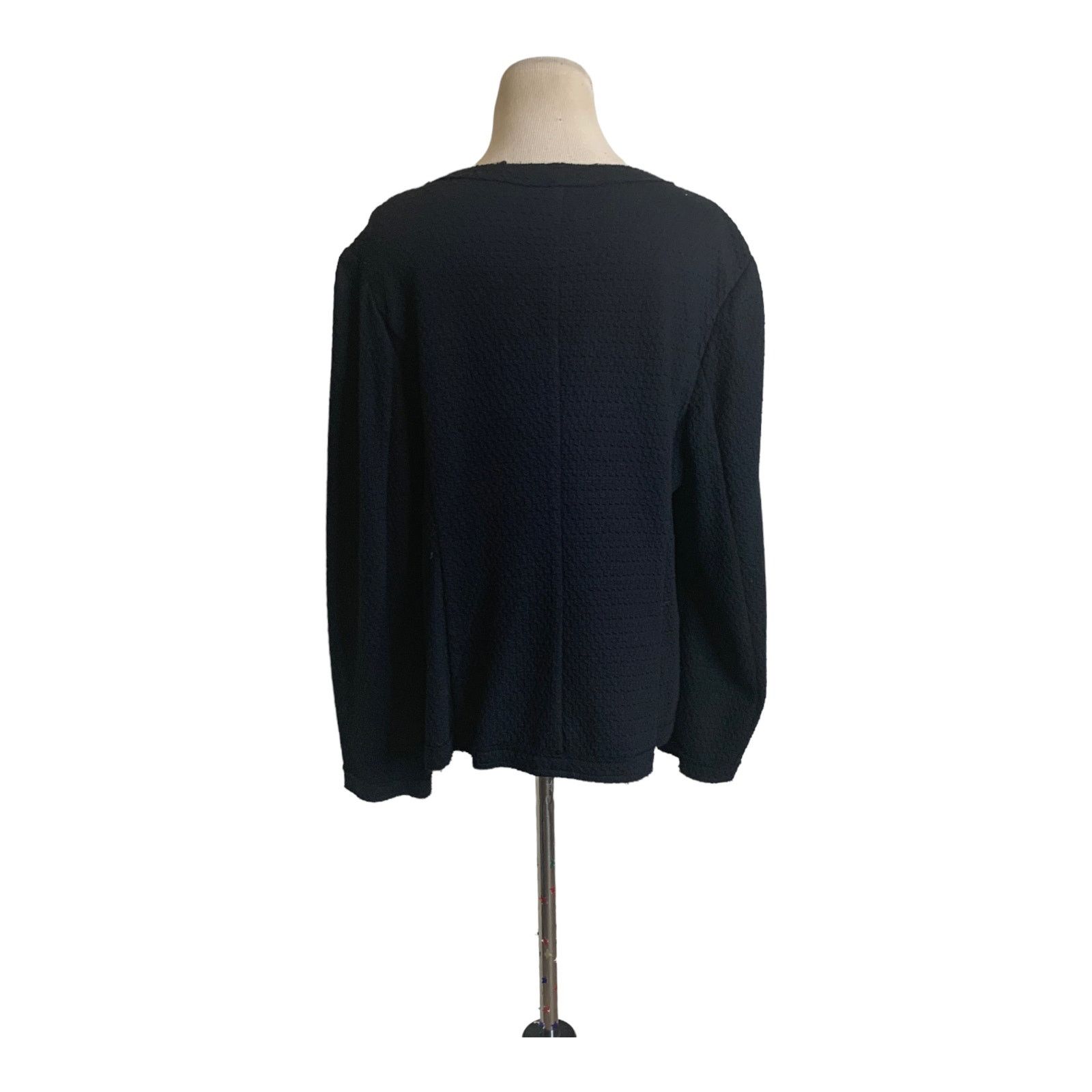 Alfani Alfani black long sleeves zippered knit jacket size 1X Size XL / US 12-14 / IT 48-50 - 8 Thumbnail