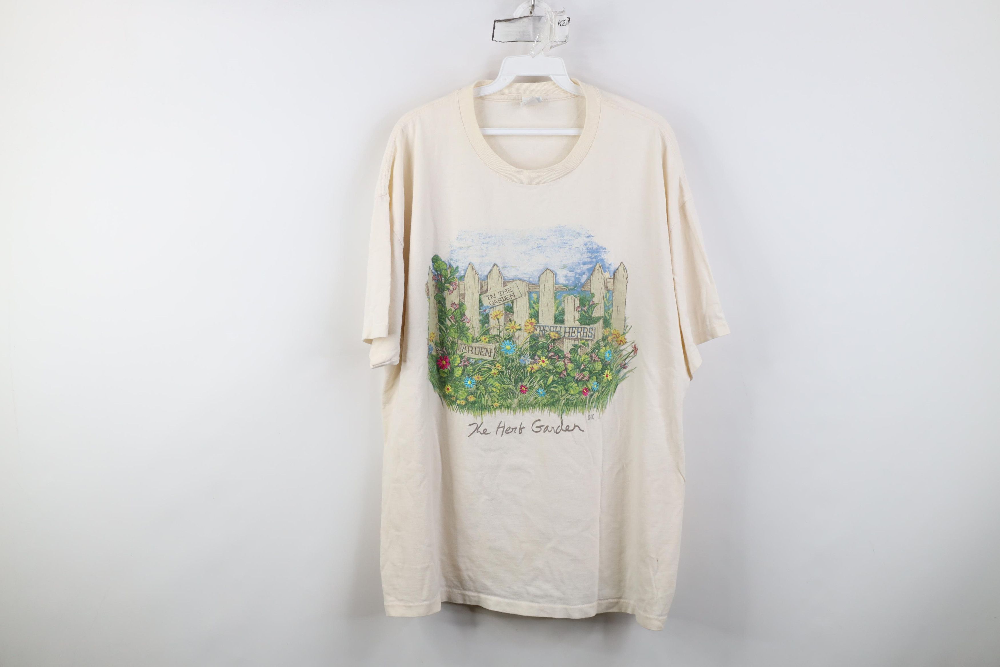 Vintage Vintage 90s Streetwear The Herb Garden T-Shirt Beige USA Size ONE SIZE - 1 Thumbnail