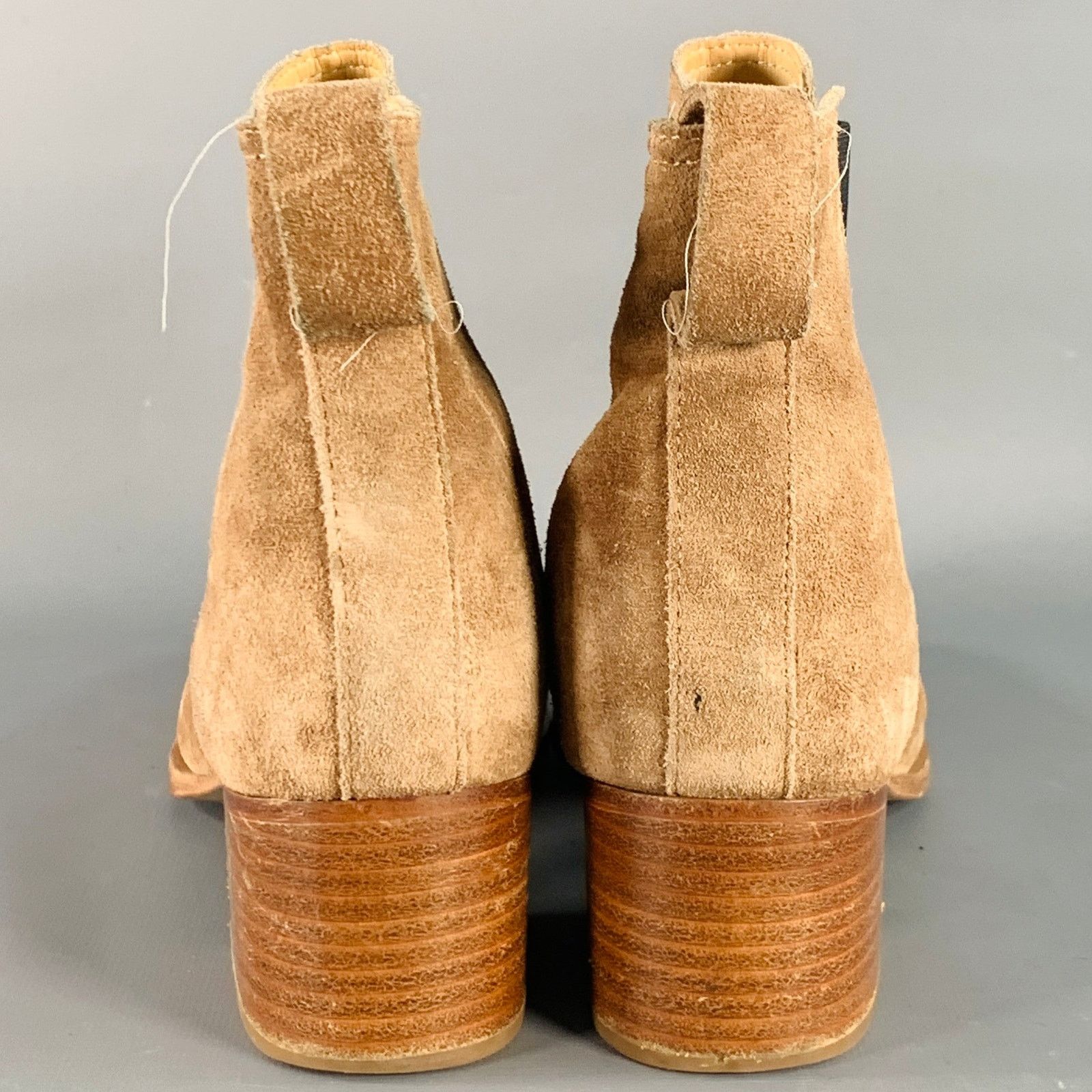 Rag & Bone RAG & BONE 9 Camel Suede Stacked Heel Chelsea Ankle Boots Size US 9 / IT 39 - 3 Thumbnail