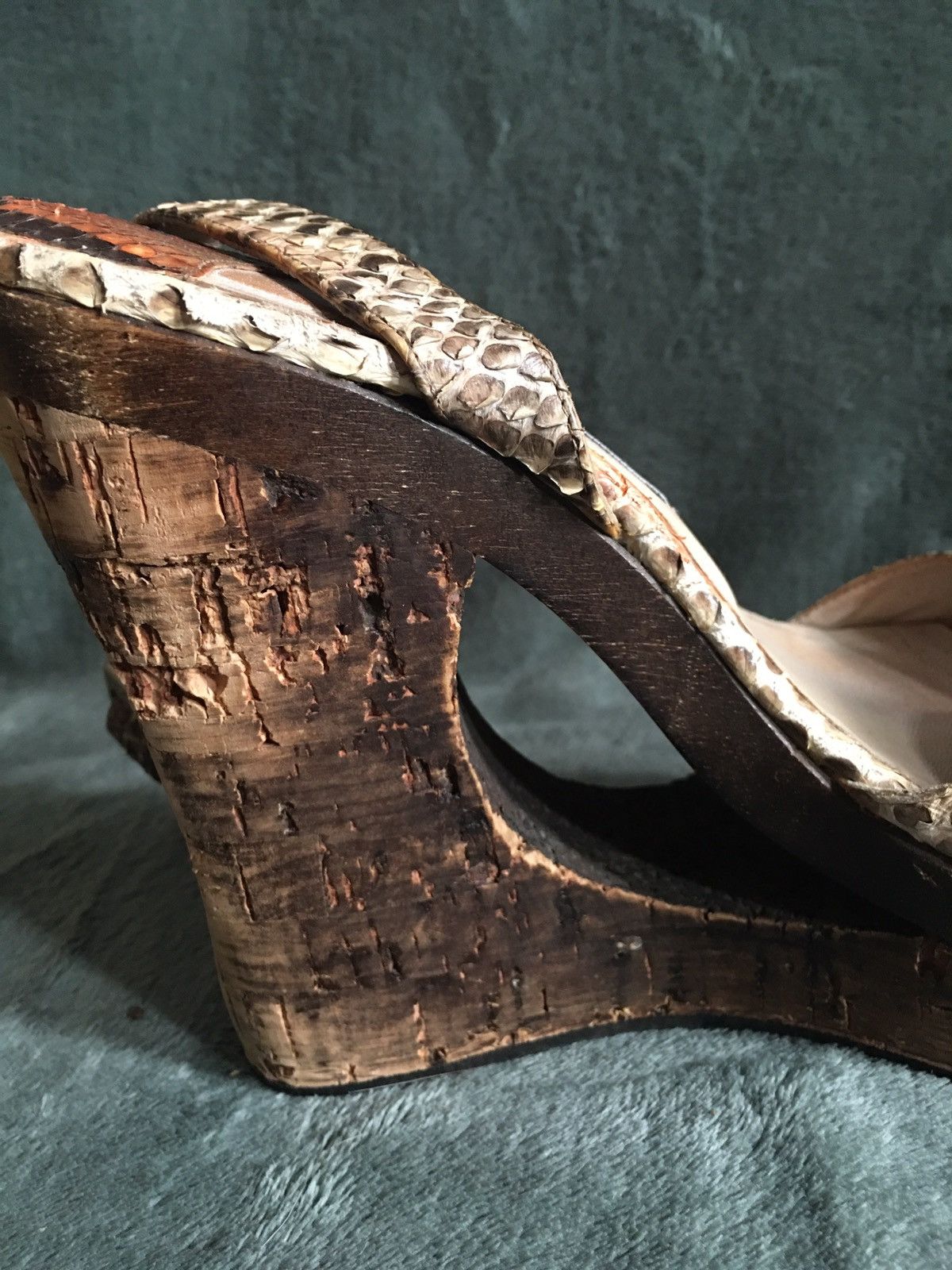 Jimmy Choo Jimmy Choo Multicolor Python Leather Penelop Wedge Sandals Size US 9 / IT 39 - 11 Thumbnail