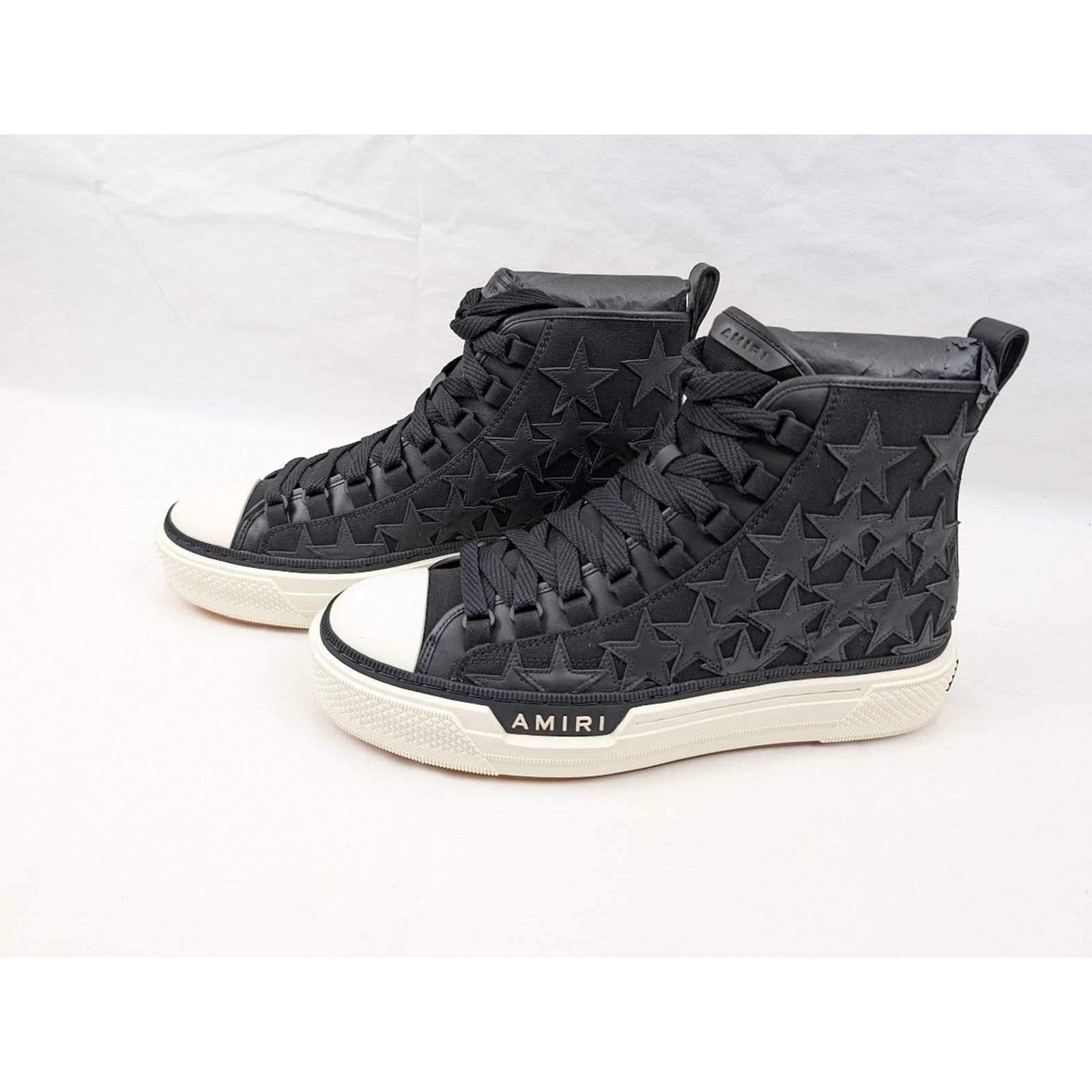Amiri o1rshd1 Q:6 / Stars Court Hi-Top Sneakers in Black/White Size US 11 / EU 44 - 15 Thumbnail