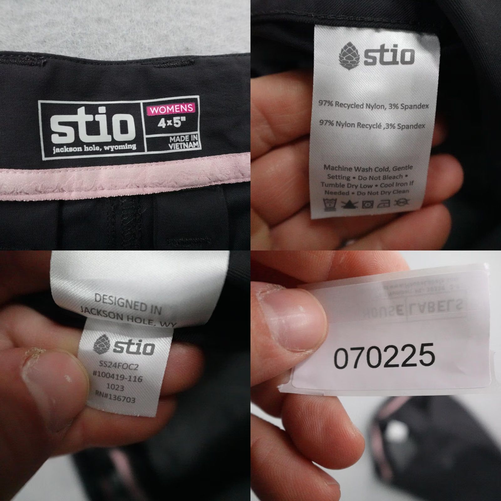 Vintage Stio Shorts Womens 4 Black Chino Lightweight Stretch Hiking Trail Quick Dry Flex Size 27" / US 4 / IT 40 - 8 Thumbnail