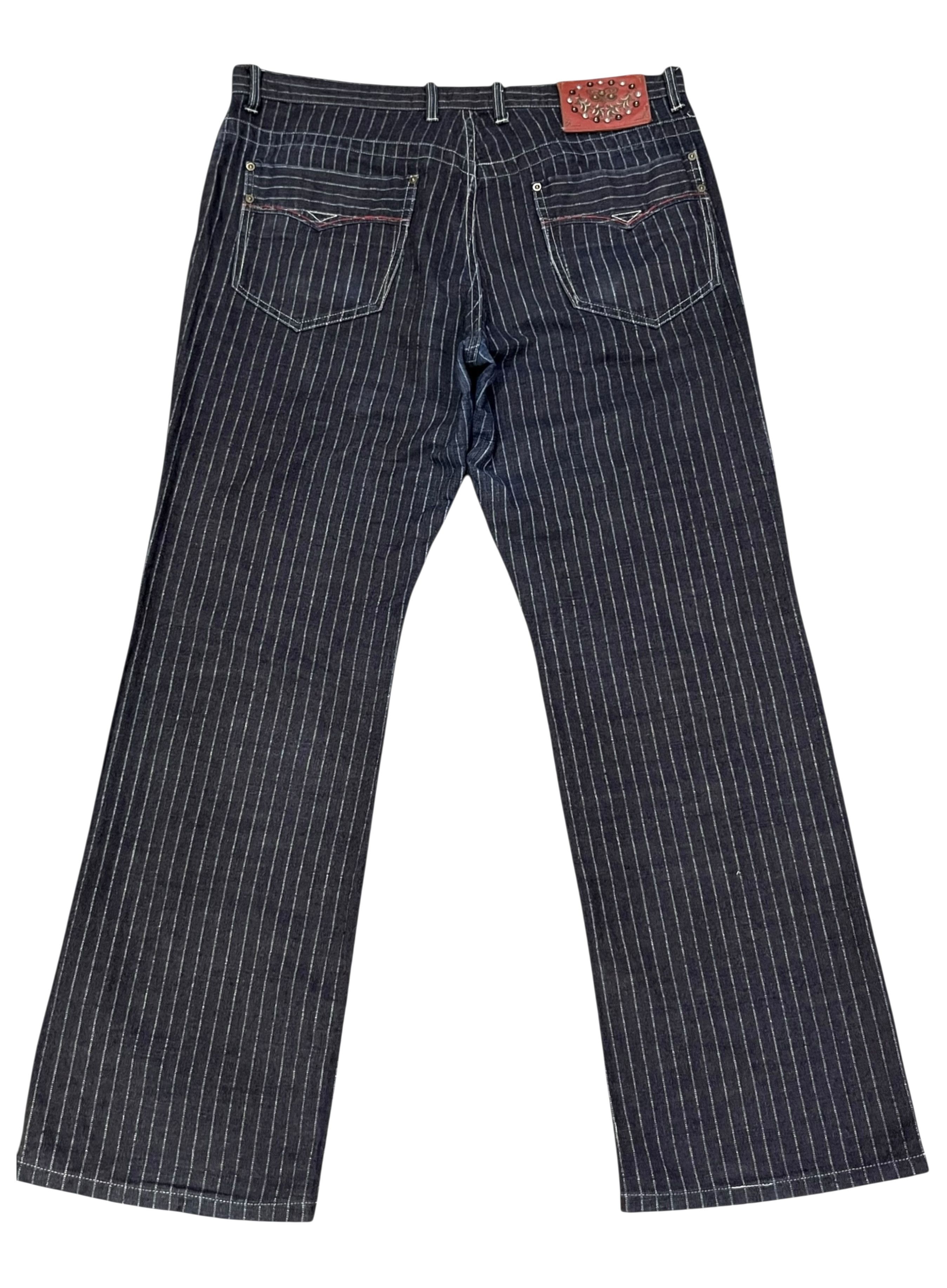 OVER THE STRiPES Vintage Dual Japan Hickory Wabash Twill Denim Jeans Size US 35 - 5 Thumbnail