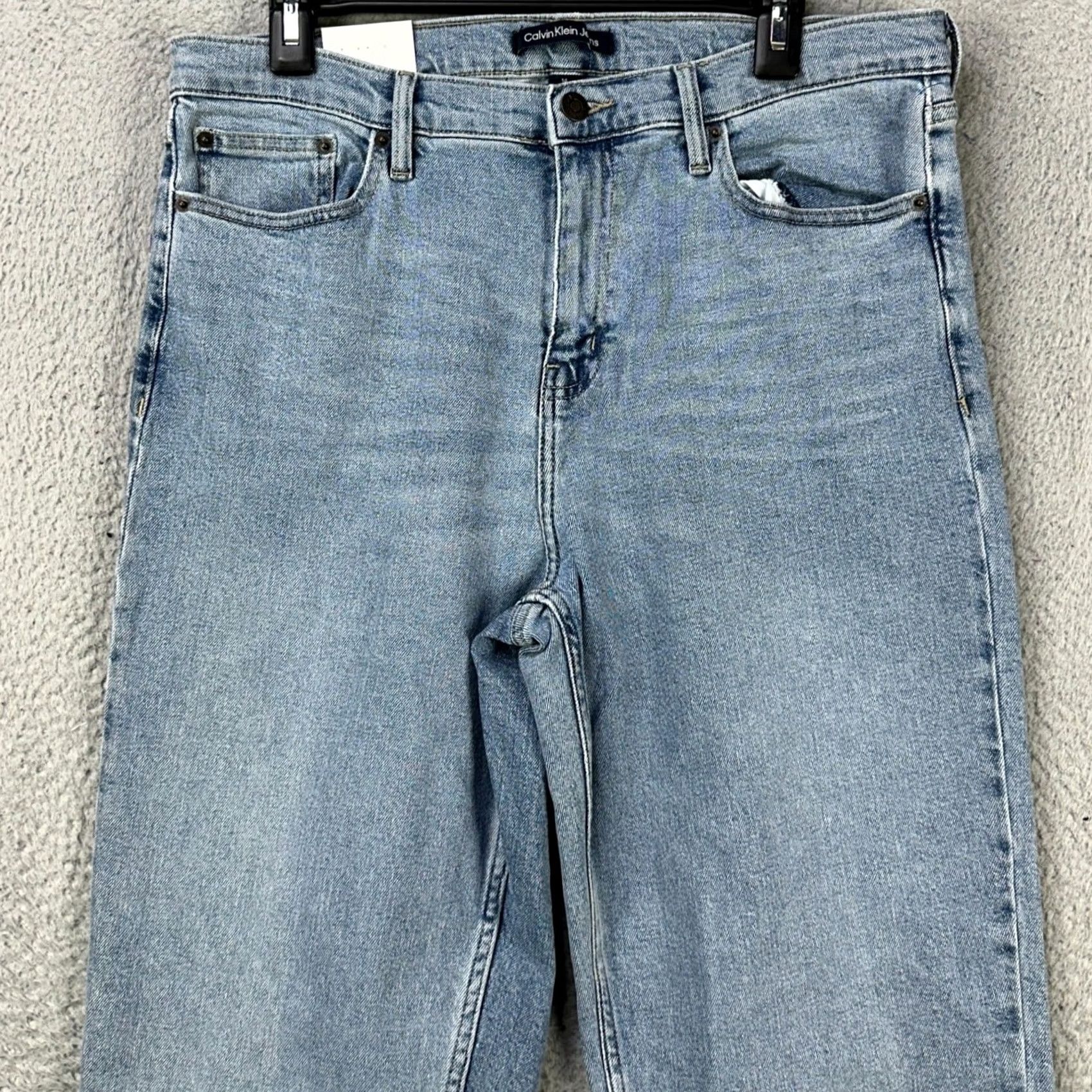 Calvin Klein Calvin Klein Womens Straight Jeans 14 Gray High Waist 5 Pocket Stretch Denim NEW Size 36" / US 14 / IT 50 - 4 Thumbnail