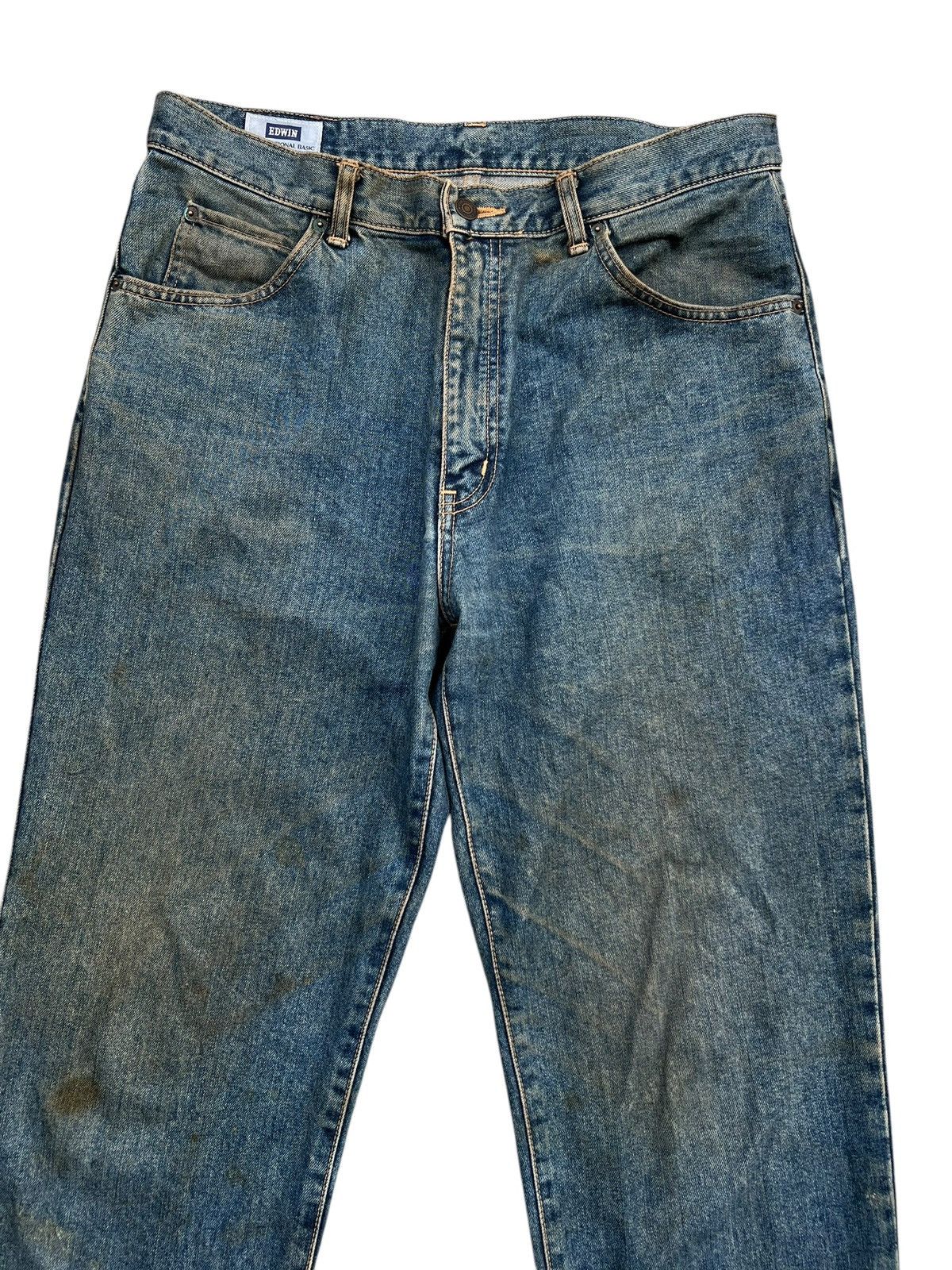 Edwin Vintage Edwin Distressed Mudwash Wide Denim Jeans 36x30 Size US 36 / EU 52 - 4 Thumbnail