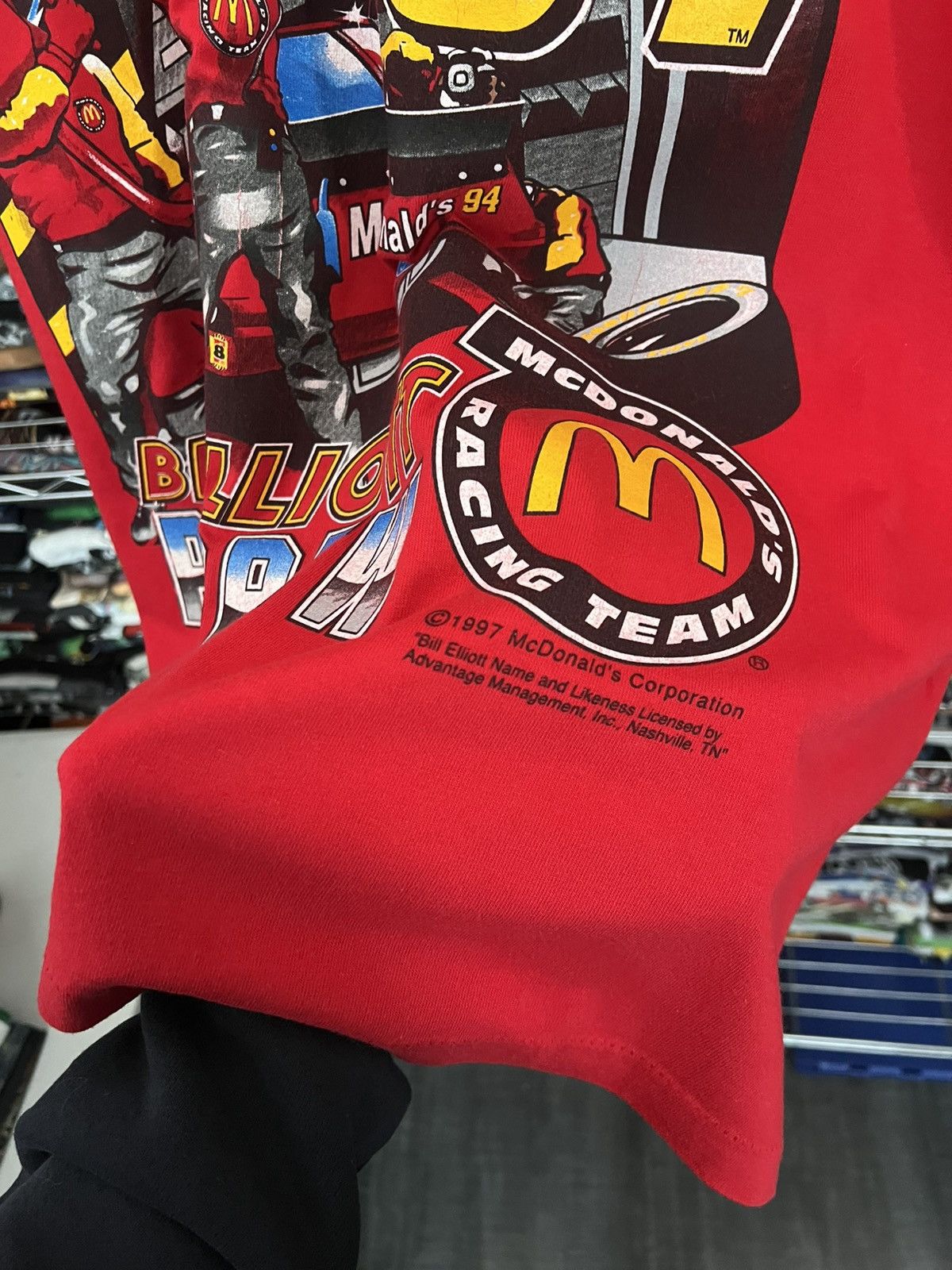 NASCAR 1997 Bill Elliott Pot Crew Red Alert Mc Donald’s Team Tee Size US XL / EU 56 / 4 - 4 Thumbnail