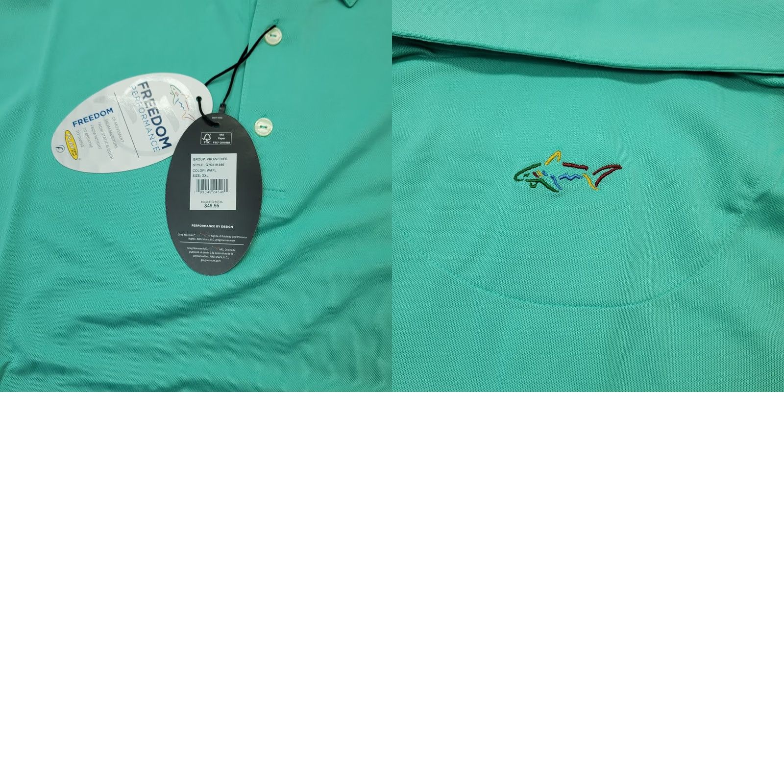 Vintage Greg Norman Performance Polo Shirt Mens XXL Green Short Sleeve Play Dry Polo Size US XXL / EU 58 / 5 - 8 Thumbnail