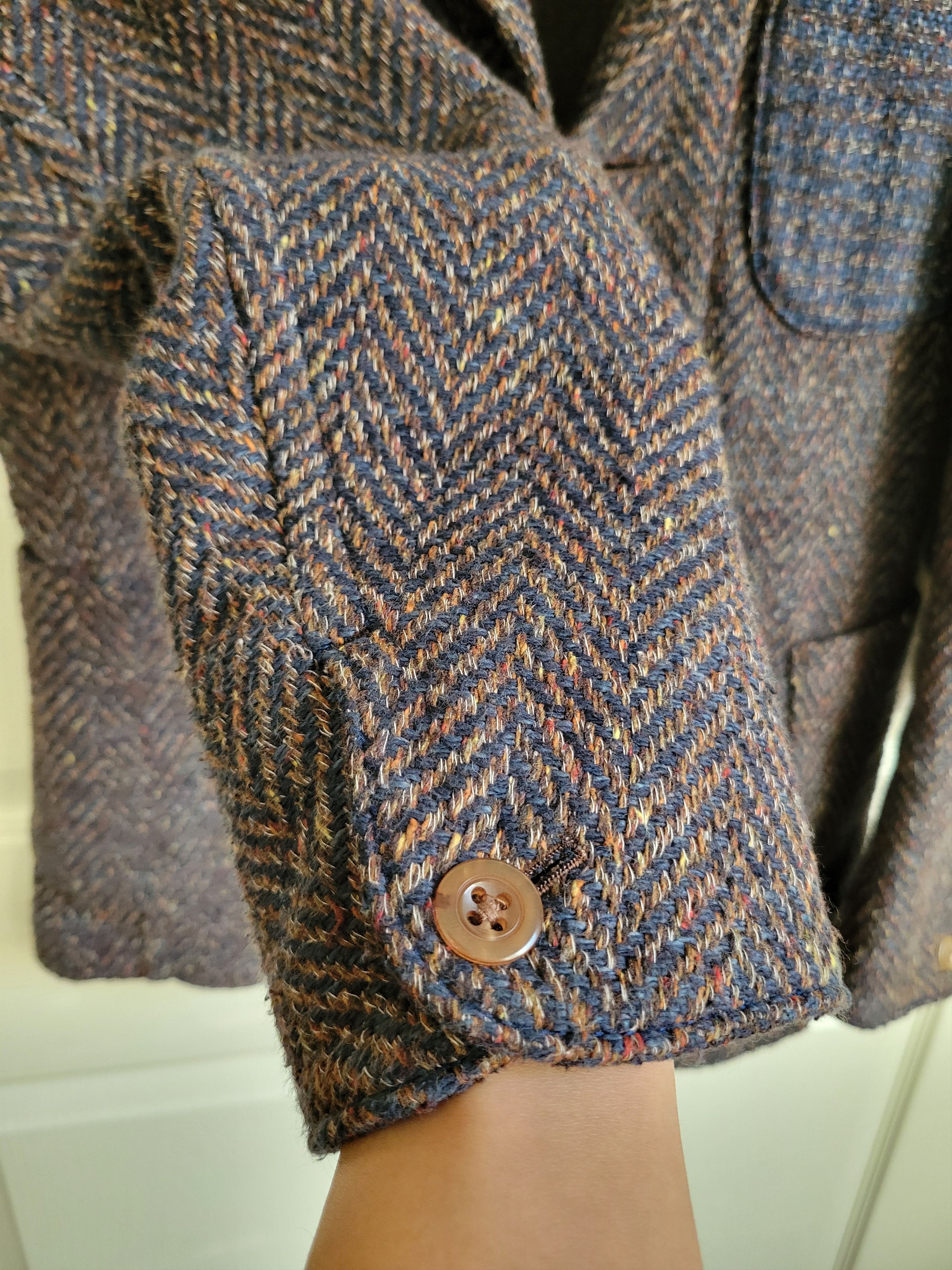 45R Indigo Kuba Tweed Blazer Jacket