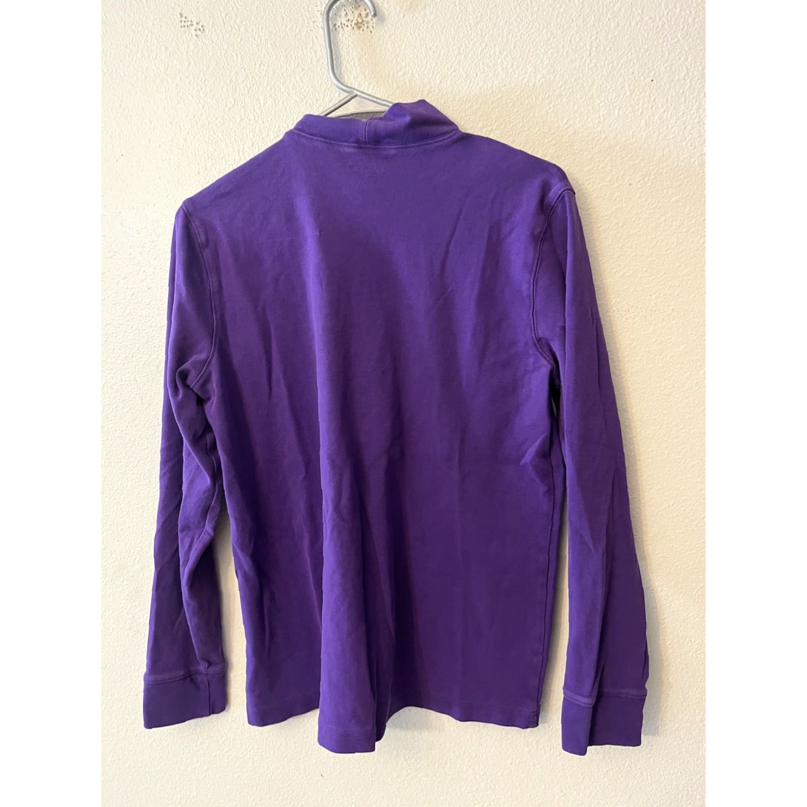 Lands' End Lands' End Shirt Womens Large Purple Mock Neck Long Sleeve Relaxed Fit Pullover Size L / US 10 / IT 46 - 3 Thumbnail