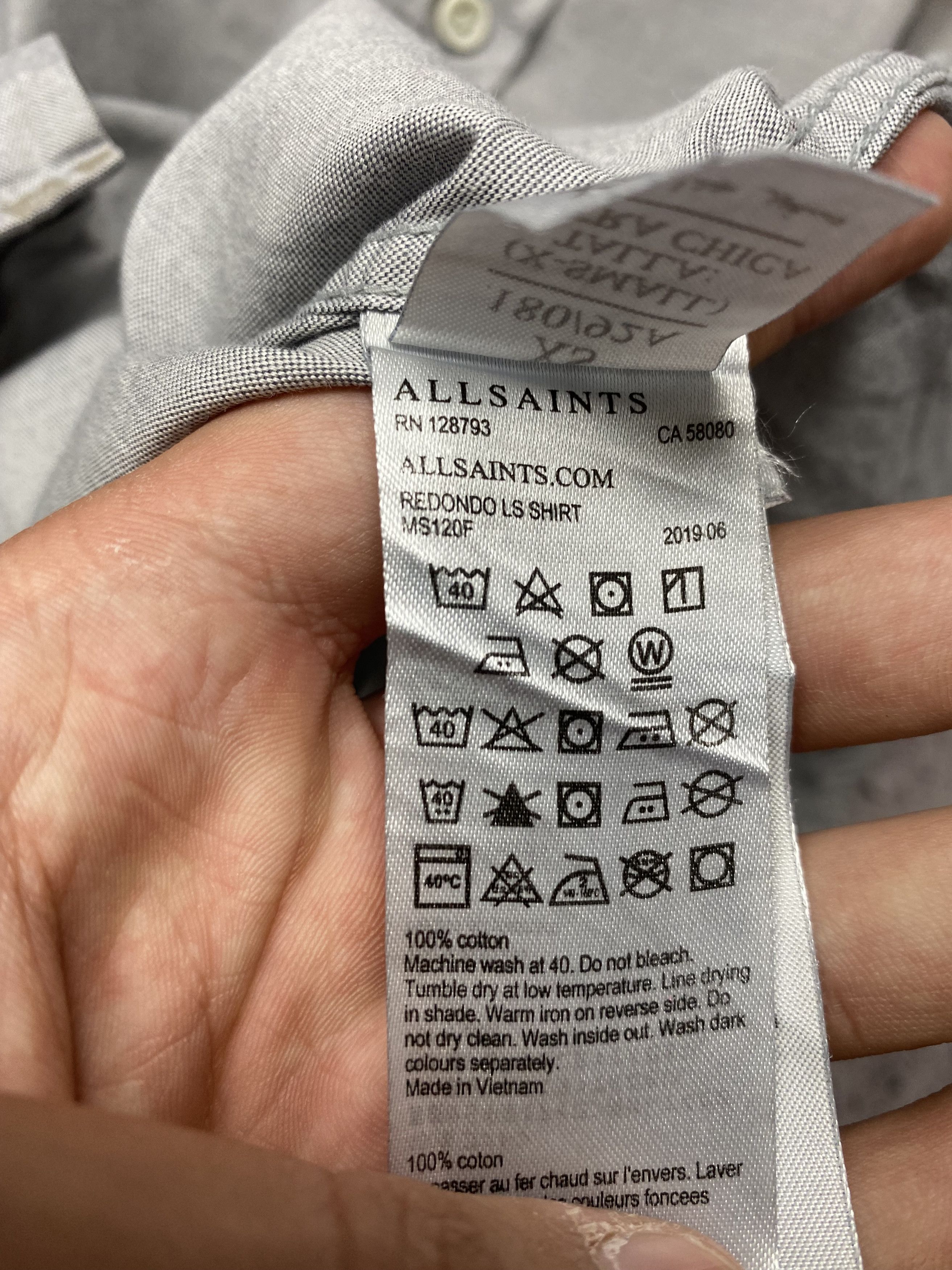 Allsaints Allsaints Vintage Redondo Mens Long Sleeve Shirt Size US XS / EU 42 / 0 - 6 Thumbnail