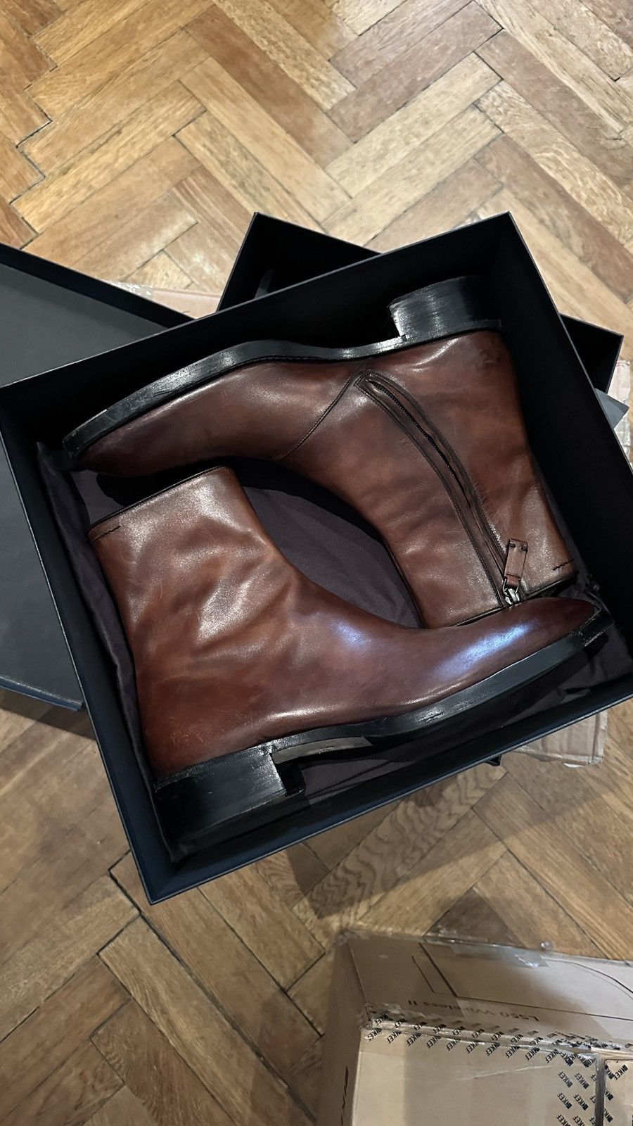 Berluti 2018 Runway Caractere Boots in Brown Patina Size US 10.5 / EU 43-44 - 5 Thumbnail